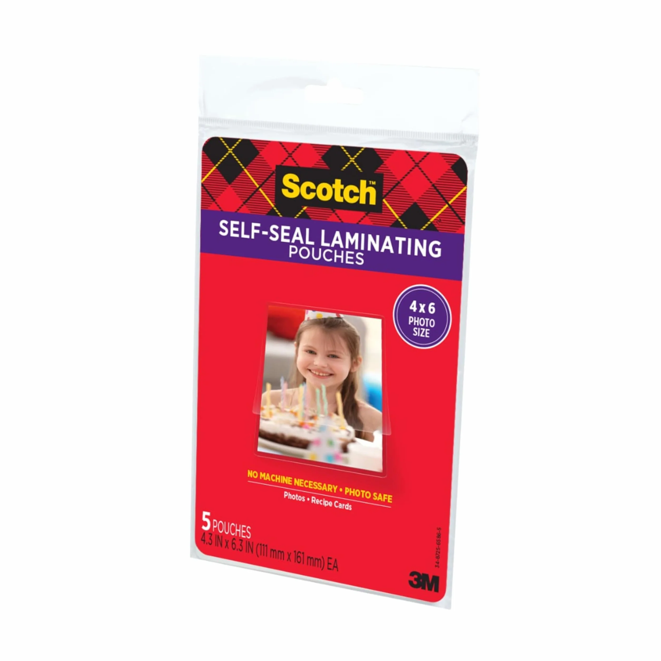 Scotch Bolsas de plastificado autosellantes acabado brillante 4x6 pulgadas PL900G