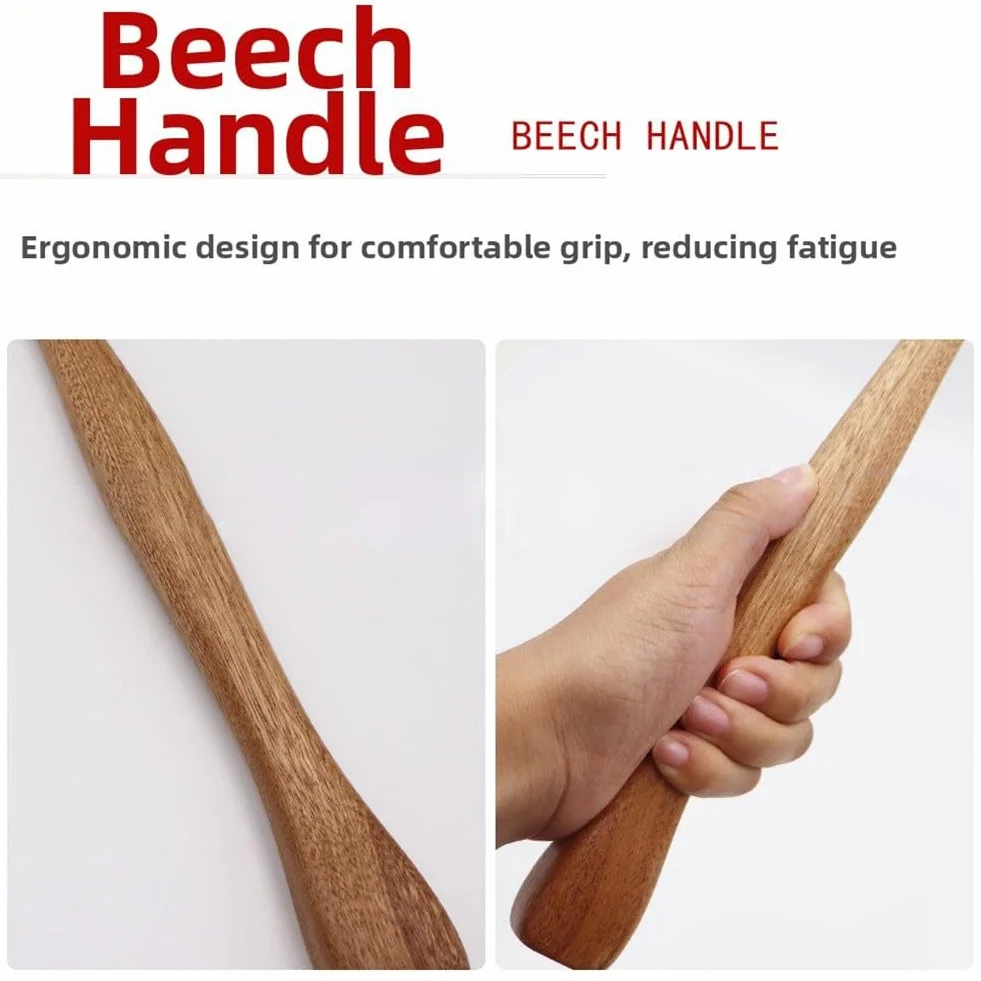 Whychstore Martillo de percusión de acero inoxidable para reparación de chapa, cabezales bilaterales con mango ergonómico de haya, diseño hueco ligero para un trabajo de carrocería sin costuras