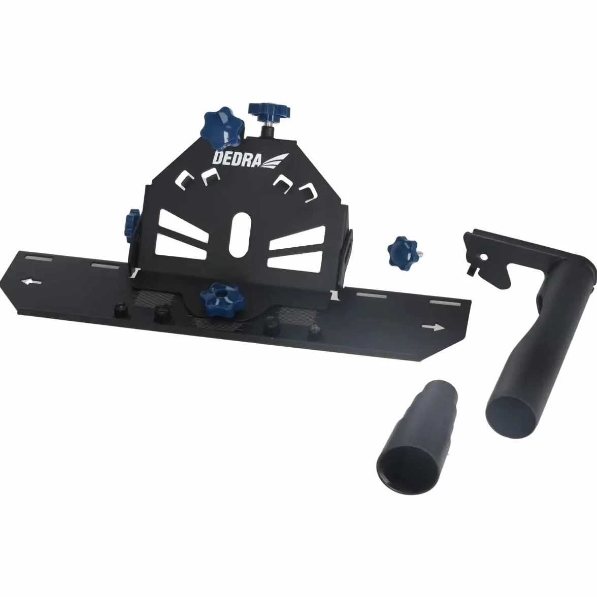 DEDRA Soporte de biselado en ángulo de 45° para amoladora angular para cortador de azulejos de 115/125 mm, corte eficiente de azulejos, acero, compatibilidad con diferentes aspiradoras