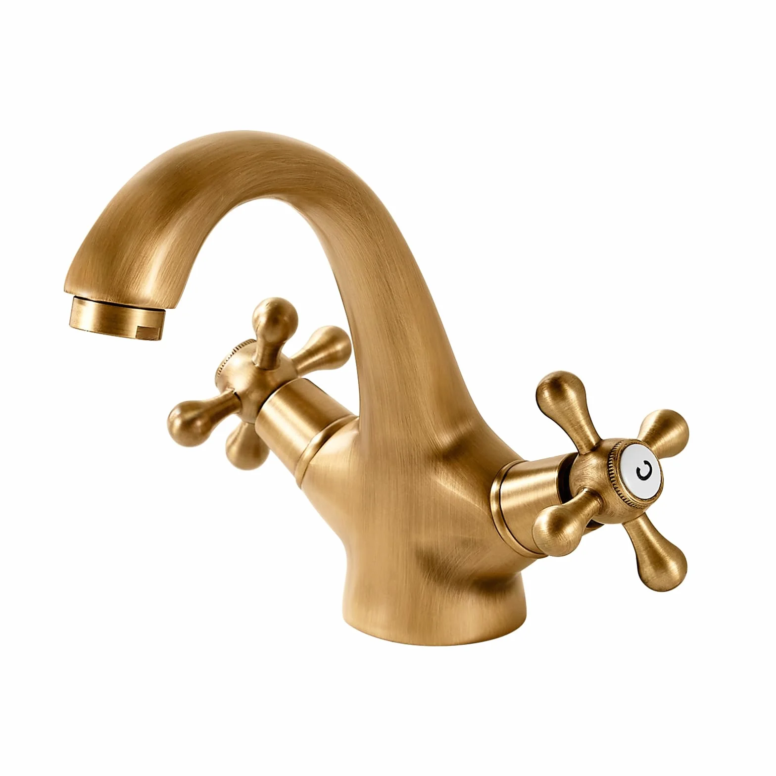 Grifo Mezclador de Lavabo Grifos de Lavabo de Baño Grifos de Lavabo con Cabeza Cruzada de Latón