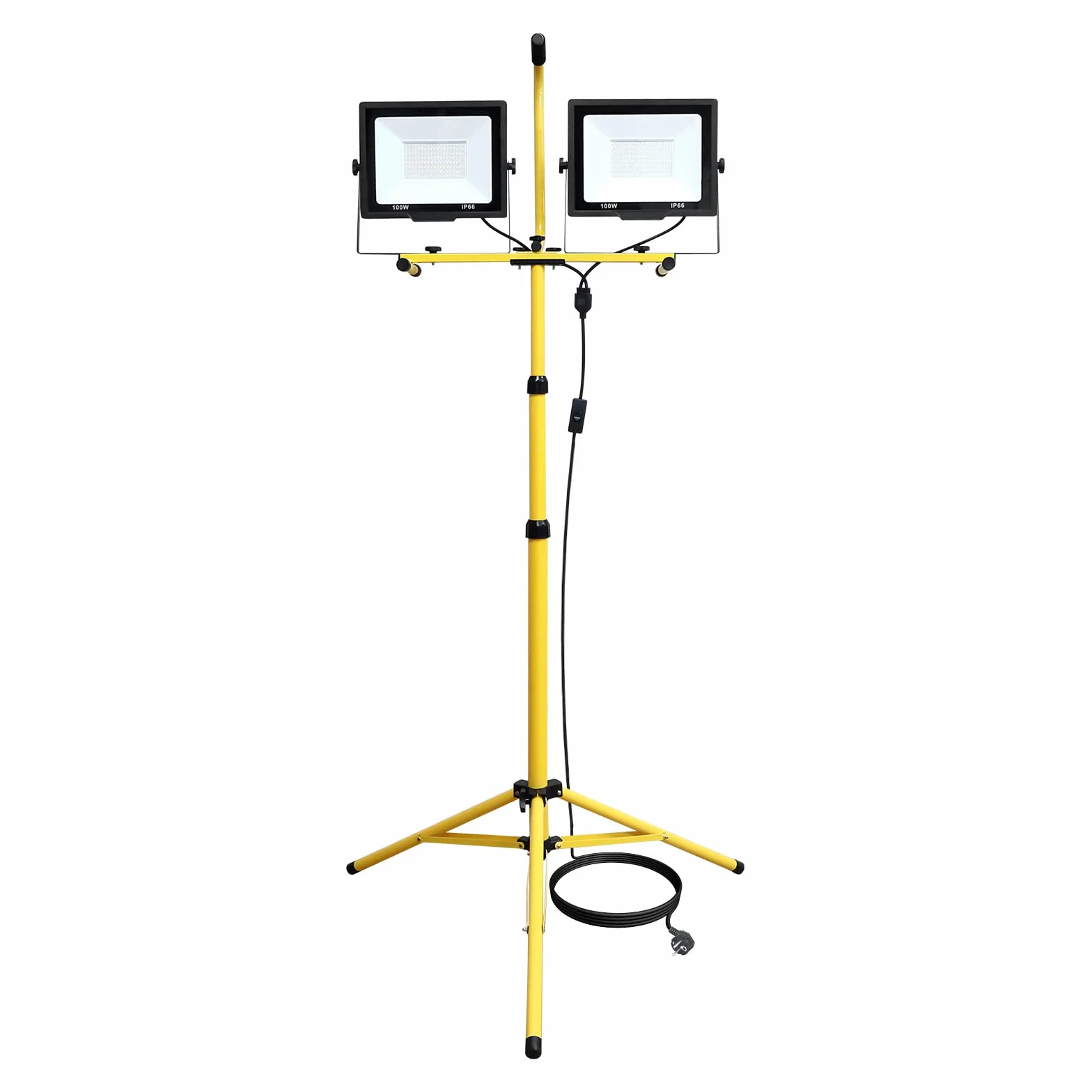 AUXTINGS 2 * 100W Focos LED Exterior Blanco Frío con Trípode Foco de trabajo LED reflector a prueba de agua IP66 para uso en interiores y exteriores garaje, campo de deportes, obra de construcción