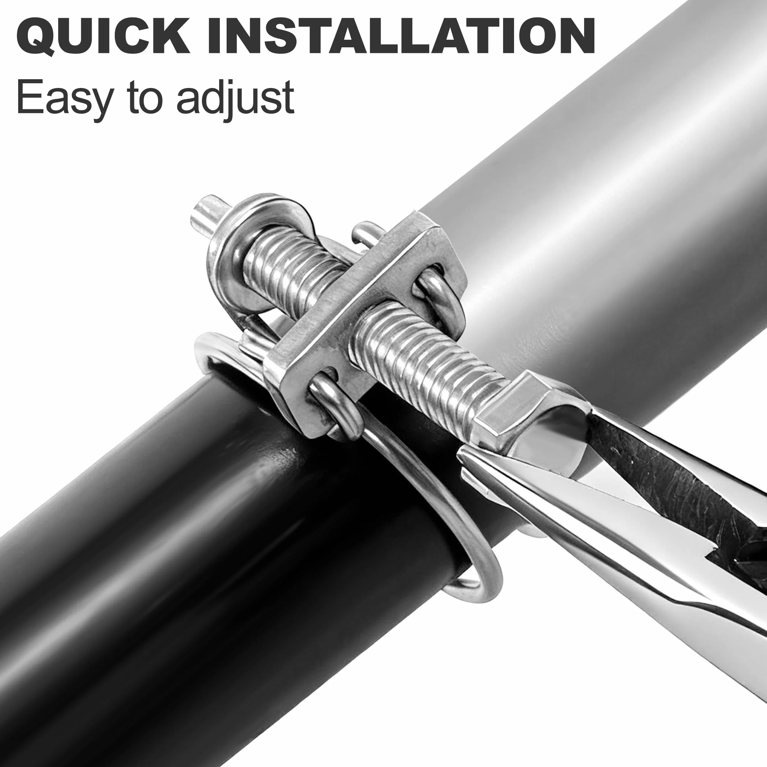 Abrazaderas de Manguera de Doble Alambre 55-62mm Abrazaderas para Mangueras de Acero Inoxidable Ajustables para Tubos de Agua Automóviles 3 Piezas