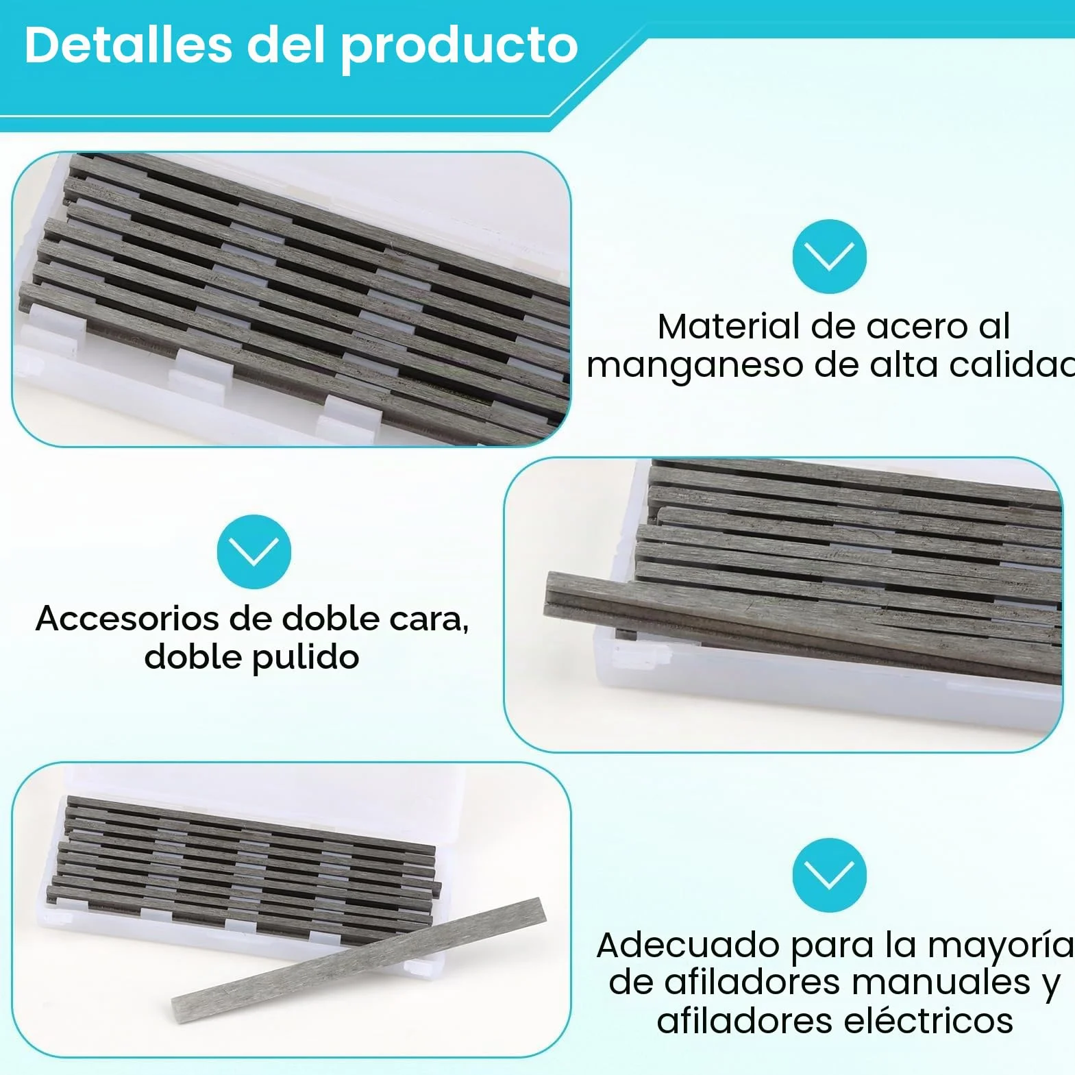 MAKlTA Hojas de Cepillo HSS 82mm Reversibles, 82x5.5x1.2mm para Cepillo Eléctrico
