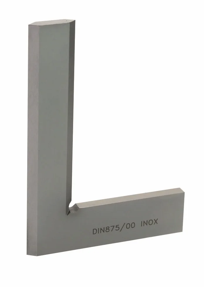 Ángulo de precisión para el cabello, plano, 100 x 70 mm, DIN 875/00, acero inoxidable