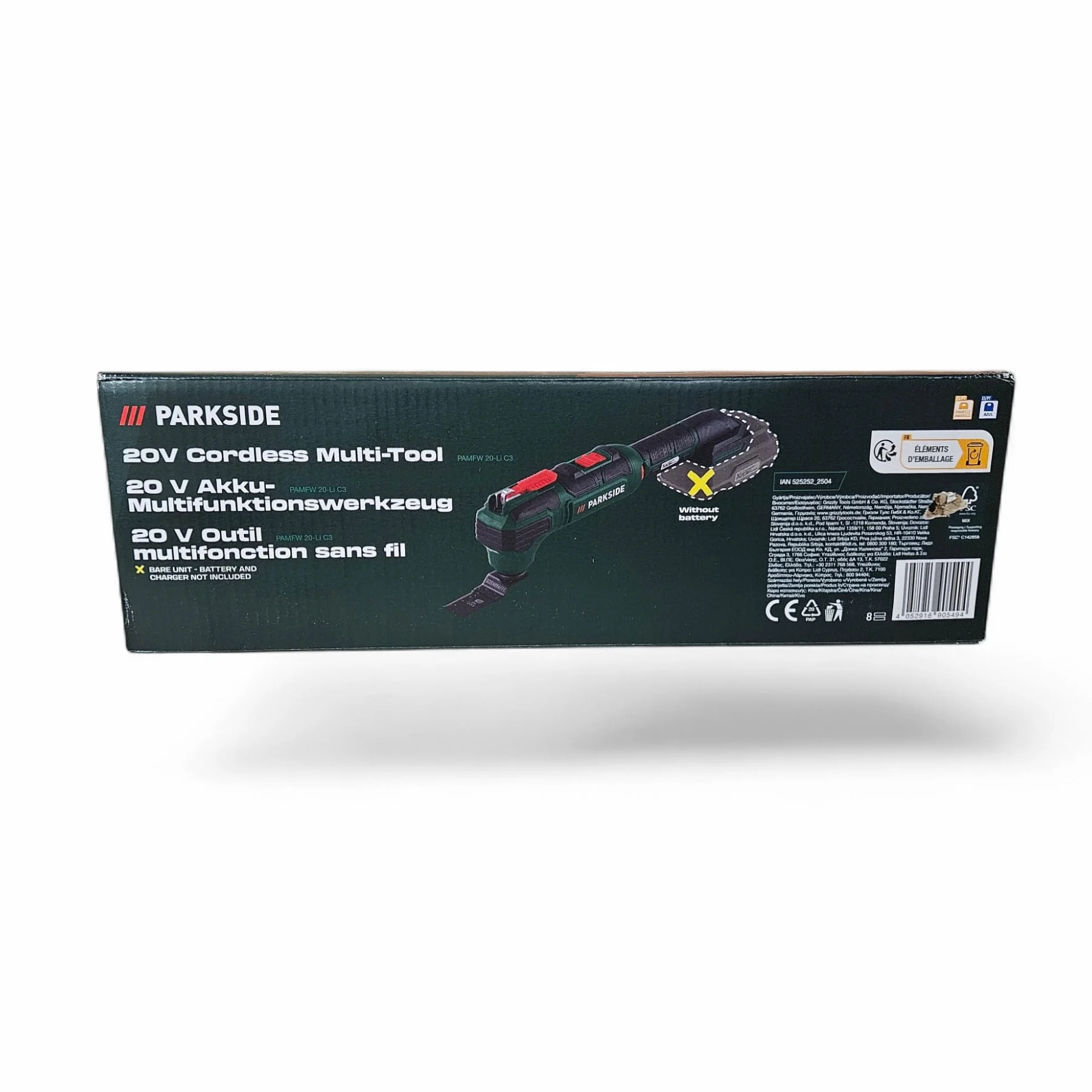 Parkside PAMFW 20-Li B2 20V Herramientas multifunción inalámbricas - Unidad Desnuda Tecnología de oscilación altamente versátil para aserrar, cortar, raspar y lijar