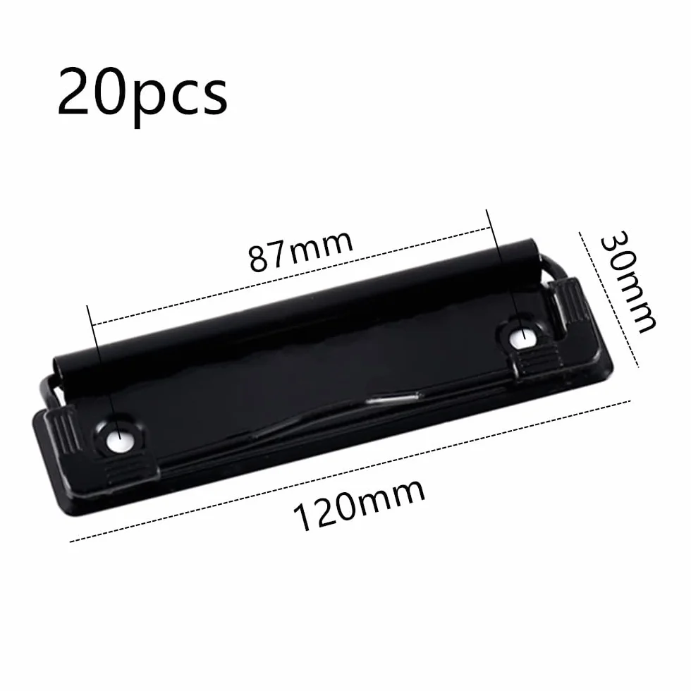 Portapapeles clip negro 20 unidades soporte placas papelería oficina