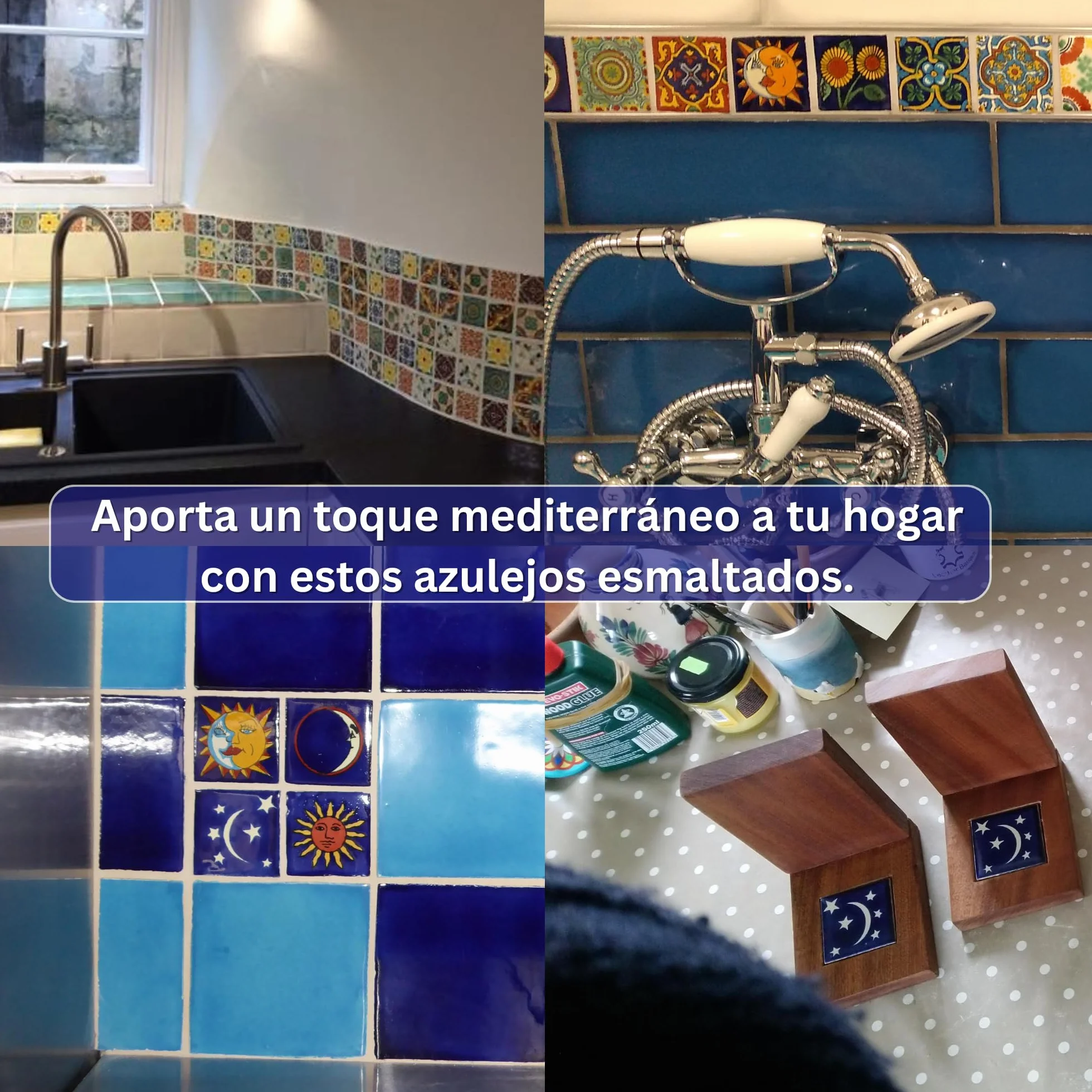 Tumia LAC Azulejos Mexicanos Artesanales de Talavera de 5cm
