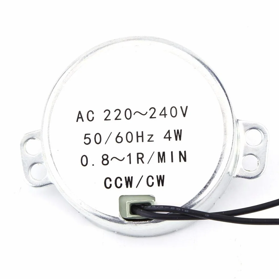 Synchronmotor 4W 220-240V AC 50/60Hz Drehbar Getriebemotor 0,8-1 RPM CW/CCW Antriebsmotor