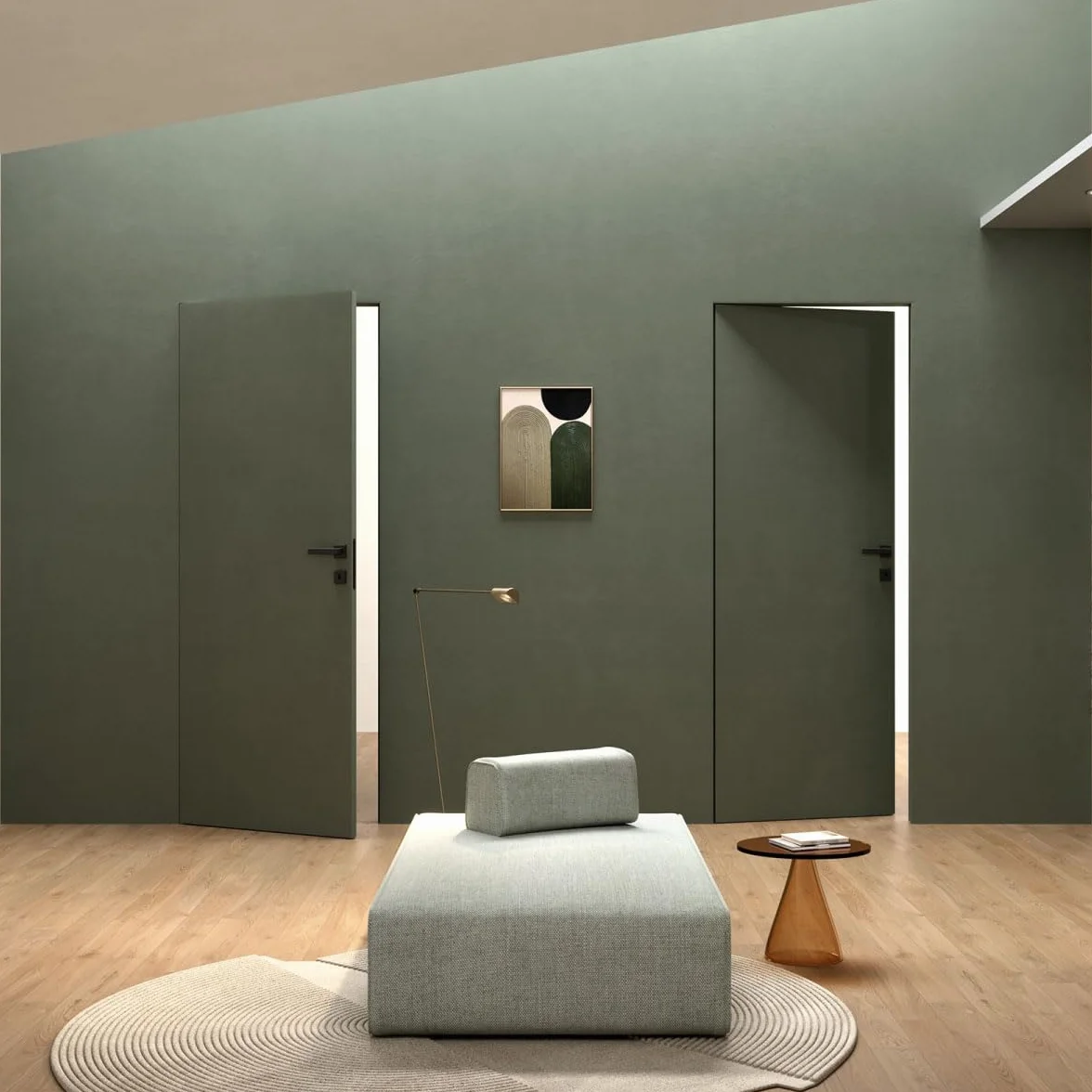 XREVERx Puerta Enrasada Batiente Reversible, Marco y Puerta Personalizables, Apertura Derecha/Izquierda, Medidas Estándar (Blanco (Pintable), 70 x 210 cm)
