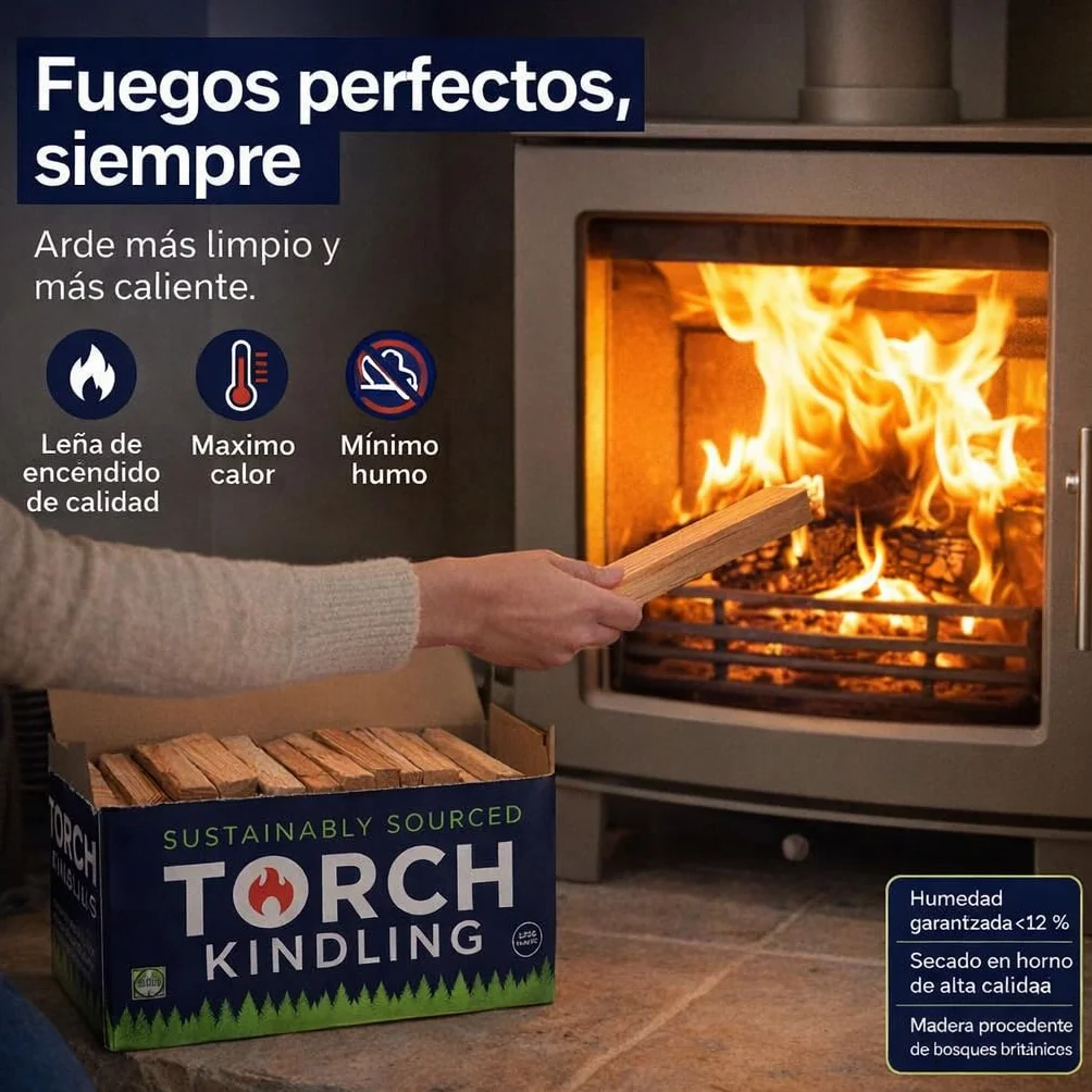 Natural Secado al Horno Torch Kindling 2,5 kg para Estufas de leña Barbacoa Pizza Chimenea