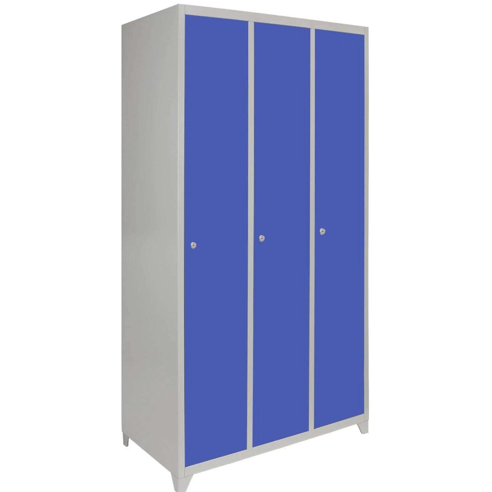 Taquilla Metálica 3 Puertas Azul 90x50x180cm Casillero Locker Organizador Oficinas Escuelas Gimnasios