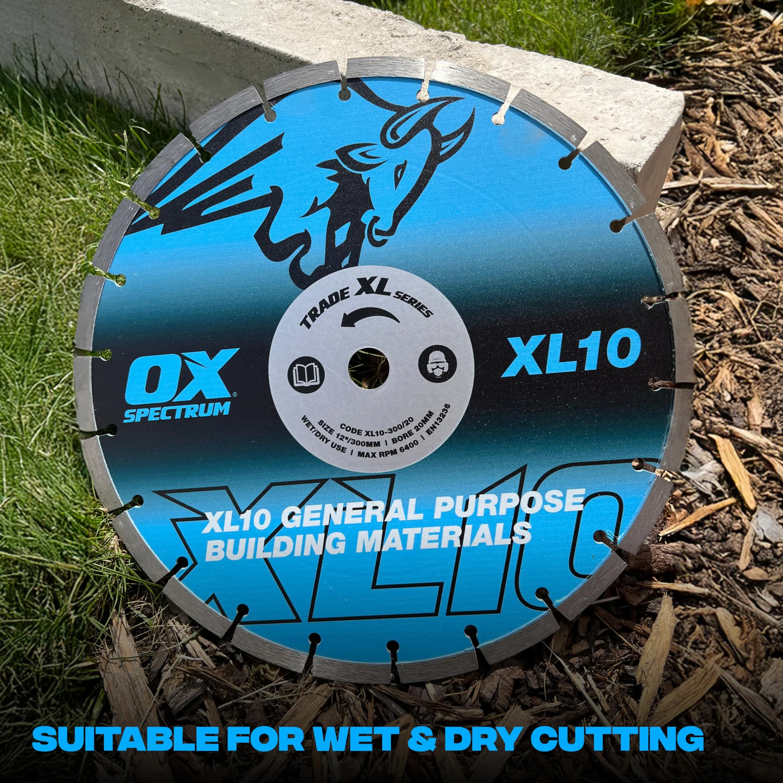 OX Trade XL-10 - Hoja de diamante segmentada, 2 unidades, uso general, 230 mm x 22,23 mm