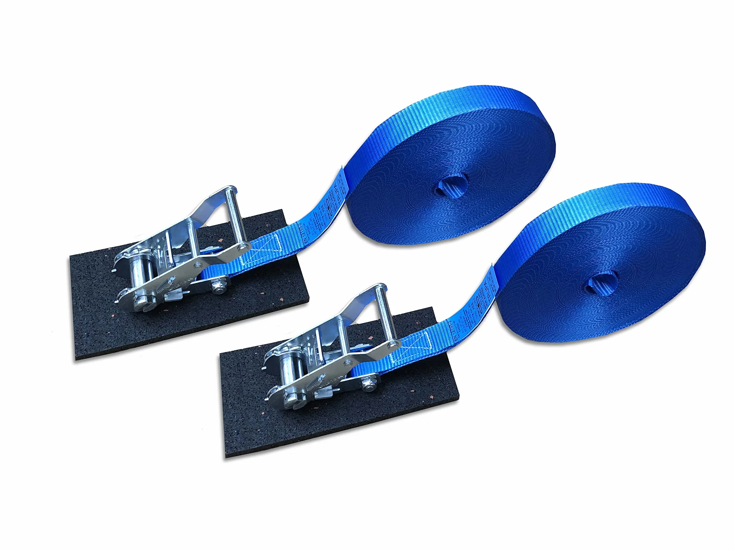2 correas tensoras de trinquete de presión de 30 m, ancho de banda de 25 mm, color azul, correa de piscina, protección para otoño/invierno
