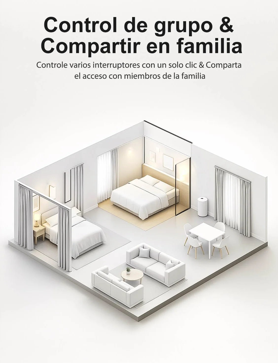 【LED Controlable】Alexa Interruptor Persiana, Maxcio Interruptor Wifi Compatible con Alexa y Google Home, Control de APP y Función de Temporizador, para Motor Persiana, Motor Tubular-4 Packs