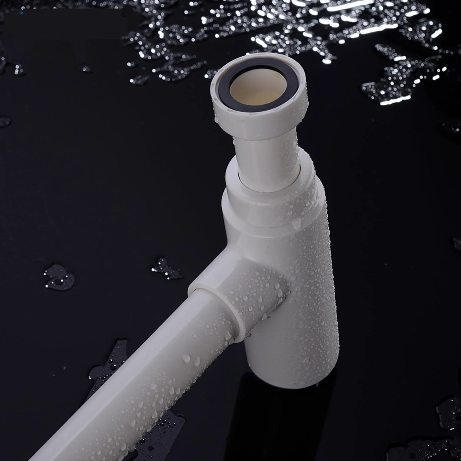 Sifón Redondeado Trampa for Botellas Sifón Redondo ABS Plástico Baño Tocador Lavabo Tubería Residuos Desagüe emergente Blanco con desbordamiento.