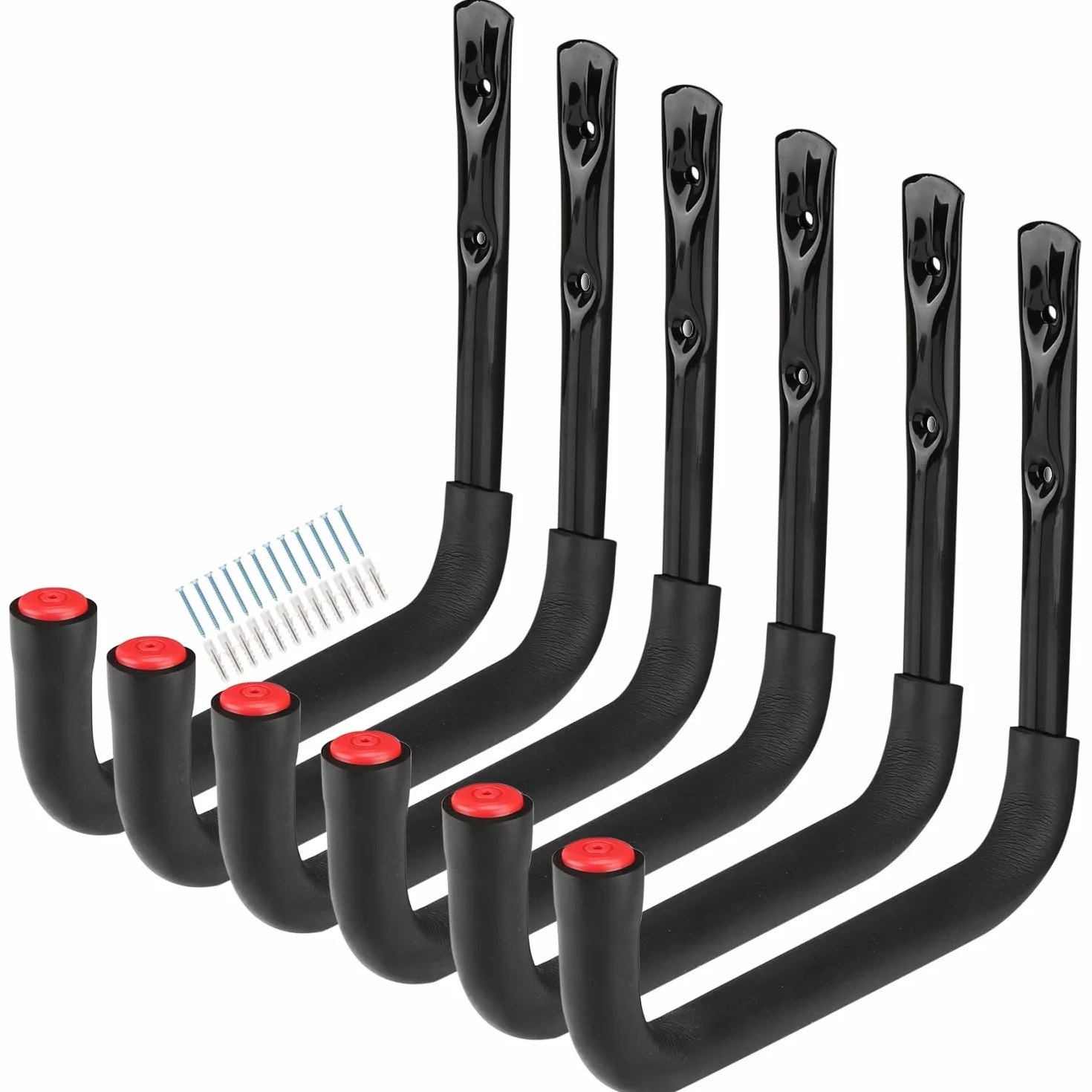 Ganchos de almacenamiento resistentes para garaje, colgador de almacenamiento de escaleras de 25 cm para montaje en pared para escalera, bicicleta, herramientas de jardín, silla plegable, pala