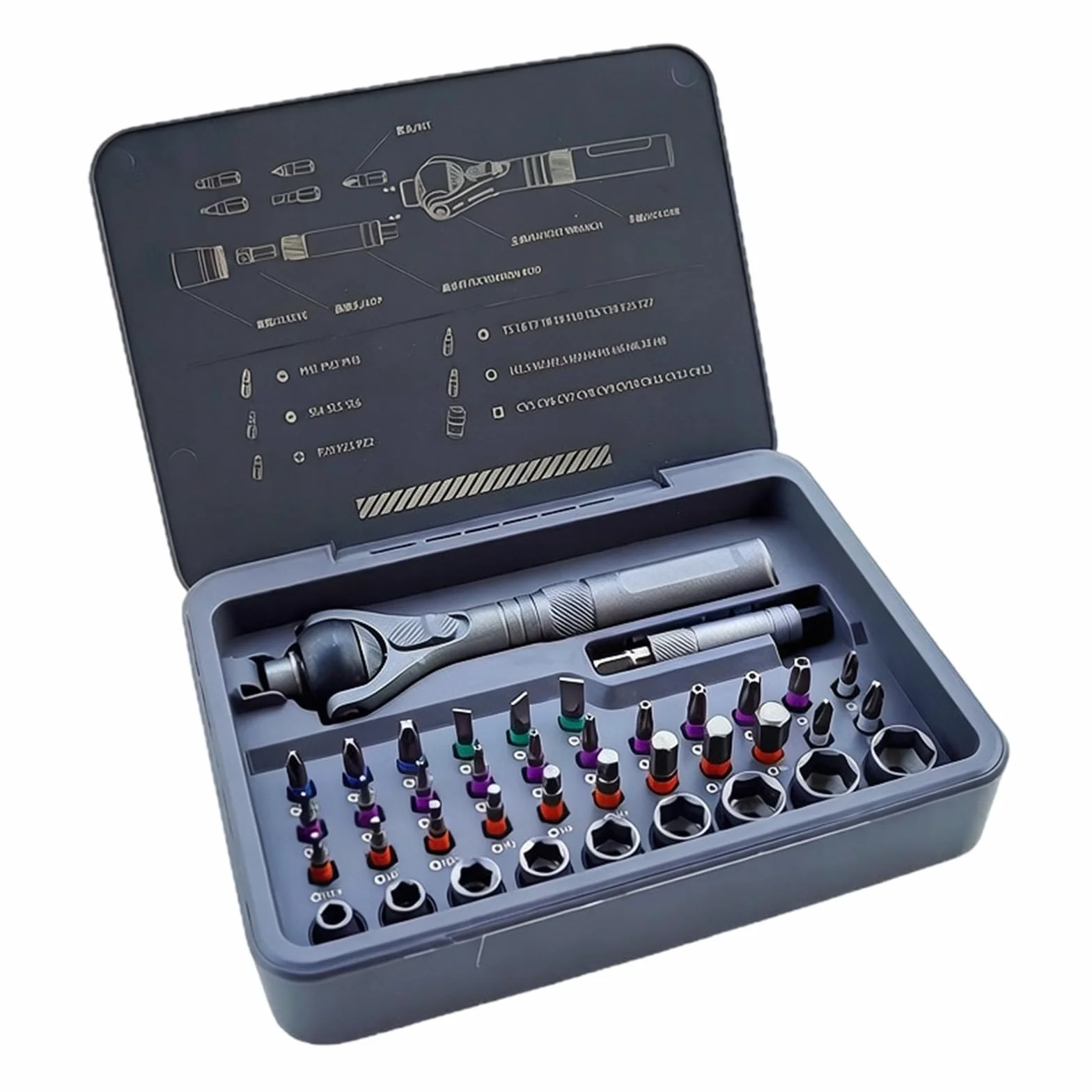 Excelente unidad de destornillador con engranaje de 45 dientes y agarre ergonómico para zonas confinadas, mango ergonómico de destornillador