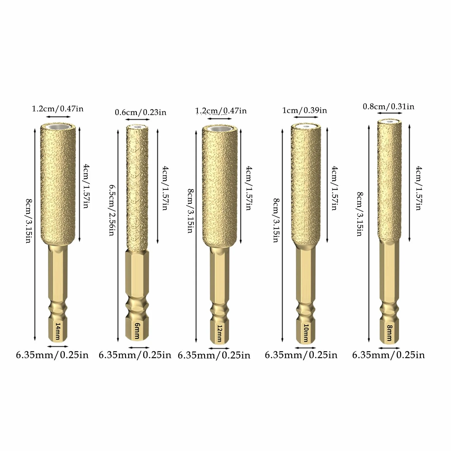 Brocas Para Azulejos Herramientas Para Perforar Y Lijar Vidrio | Juego De Brocas Para Materiales Duros Para Reformadores Fontaneros Electricistas Trabajos en Hormigón y Piedra Proyectos de