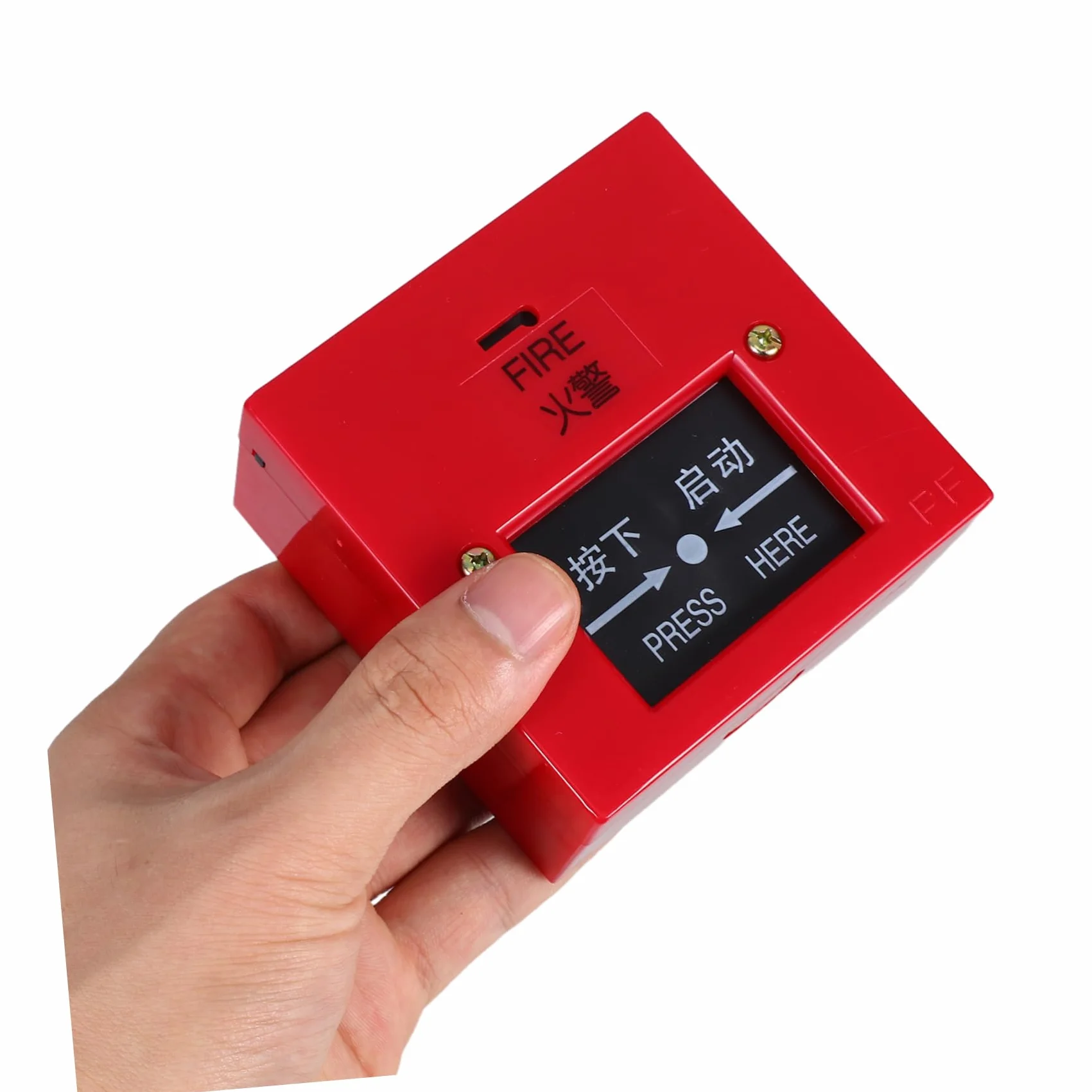 SHINEOFI Interruptor de Rociadores contra Incendios Rojo, Botón de Alarma Manual Reiniciable de Plástico para Sistema de Protección contra Incendios en Emergencias