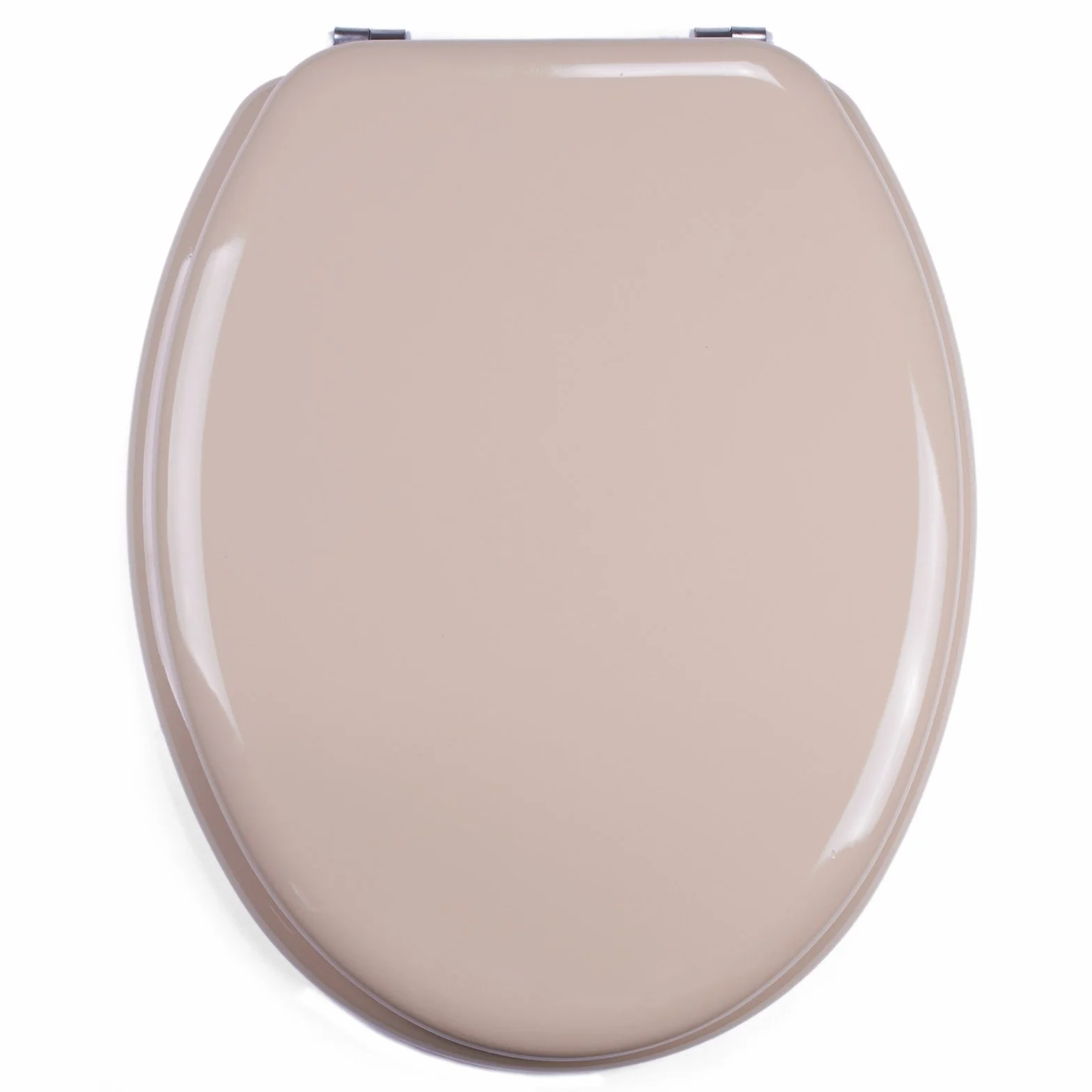 MSV - Asiento de inodoro CLÉO MDF - Bisagras de acero inoxidable - Brillante - Ø 370 x 450 mm - Beige - Elegancia y comodidad para el baño - Fácil instalación y limpieza
