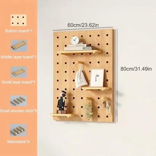 Genérico Paneles organizadores de Pared con Clavijas. Paneles de Clavijas, Kit Combinado de Clavijas, Tablero Organizador de Pared con Clavijas, tableros Perforados y Accesorios modulares Colgantes,