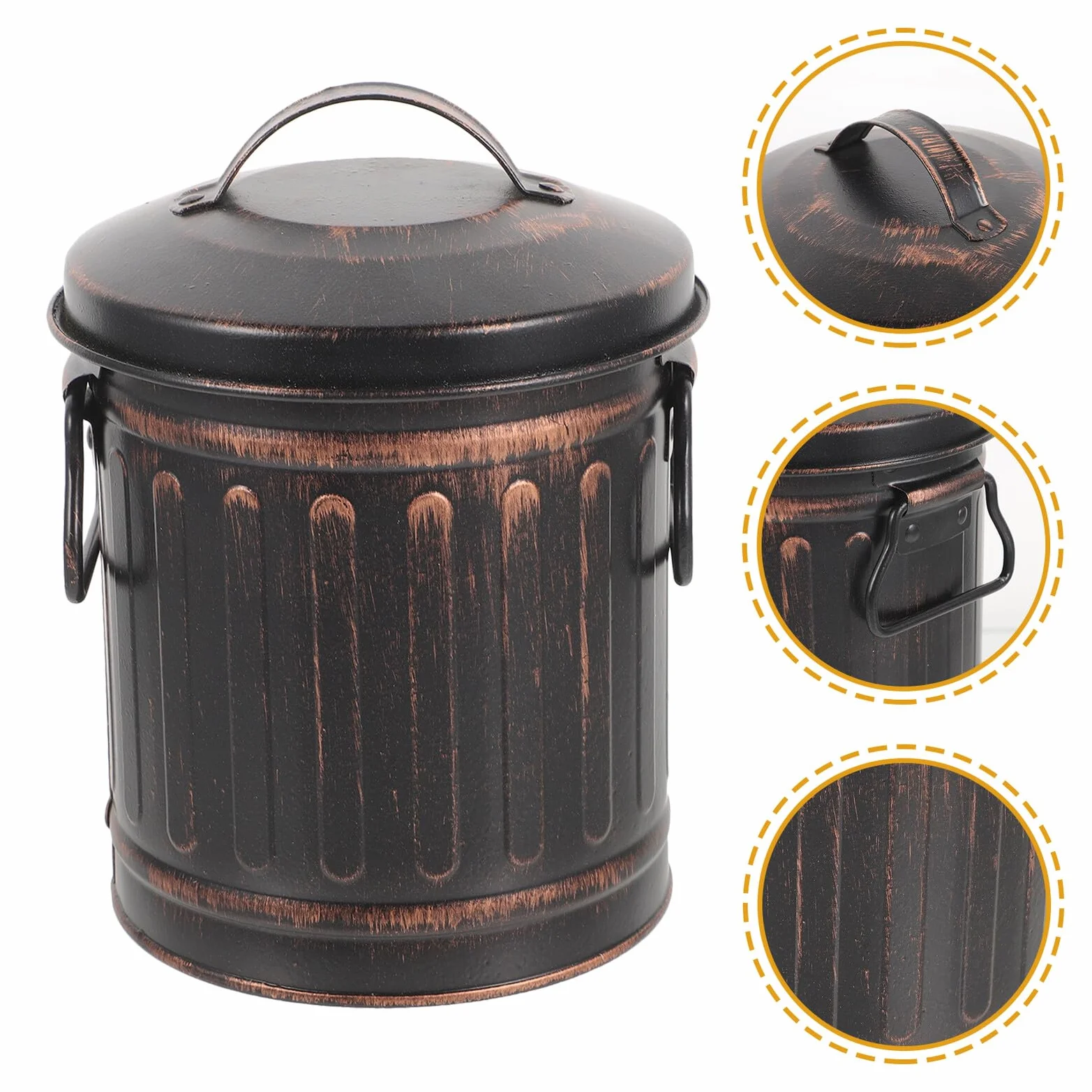 Outanaya Cubo Metálico para Cenizas de Chimenea Resistente y Versátil con Capacidad Amplia y Diseño Fácil de Transportar para Almacenamiento y Traslado de Carbón y Cenizas Interiores y