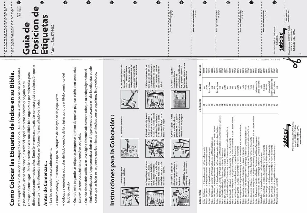 Tabbies Pestañas de indexación bíblica española doradas, Antiguo y Nuevo Testamento, 80 pestañas