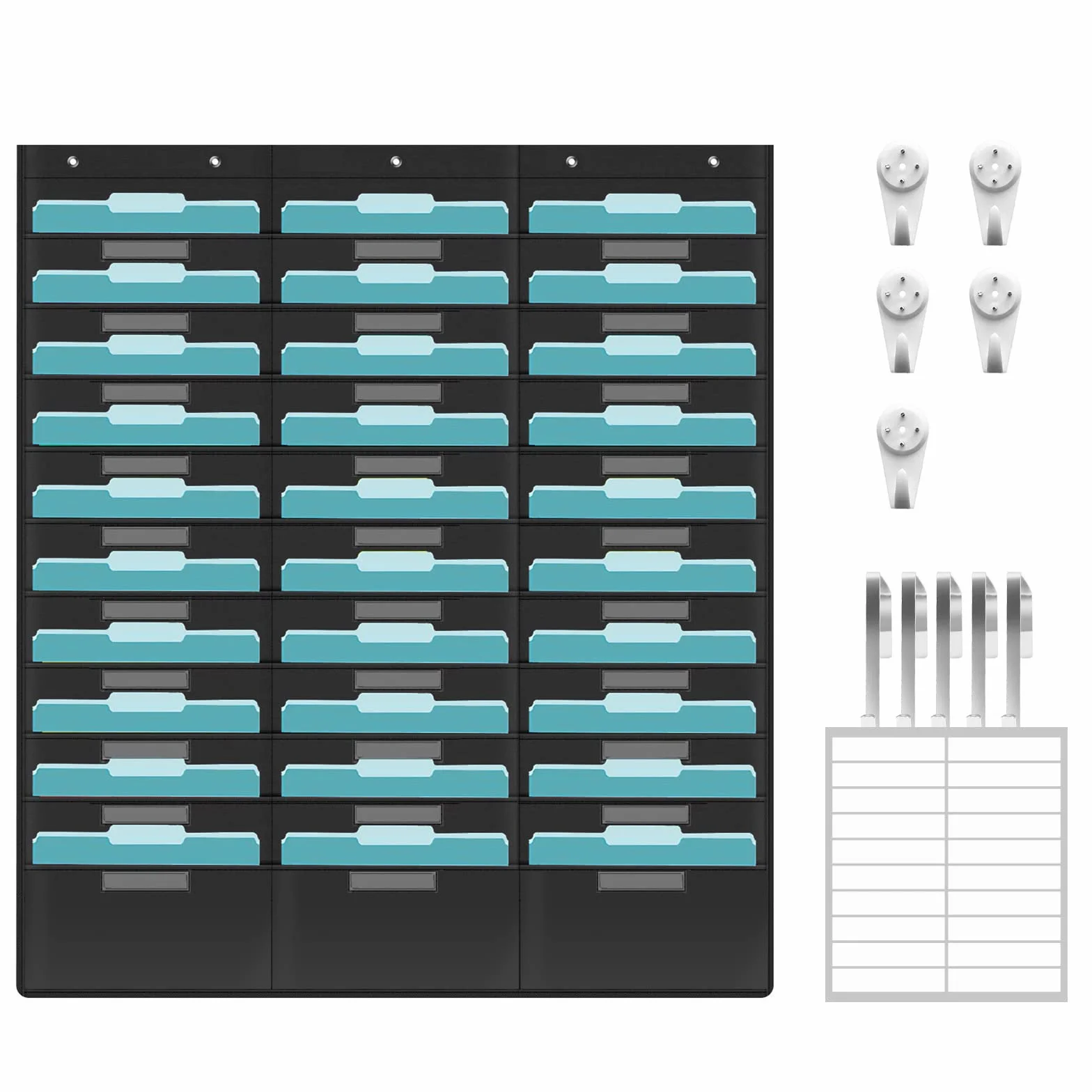 KIKIGOAL Organizador de Archivos de Pared 30 Bolsillos Colgantes Heavy Duty Tabla de Almacenamiento