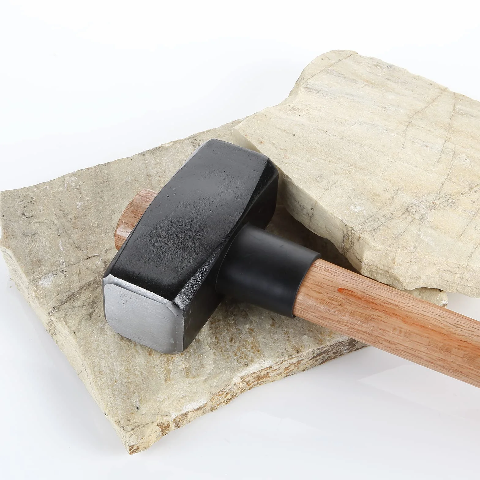 Alyco - Maza de Albañil Profesional de 5 kg (900 mm) con Cabeza de Acero Forjado y Templado para Demolición, Herramienta con Mango Cónico Anticaída de Madera