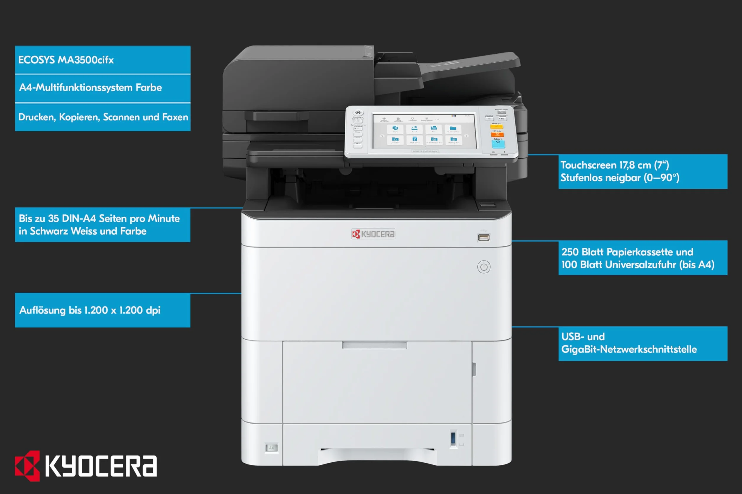 Kyocera Ecosys MA3500cifx Stampante Multifunzione Colore Laser A4