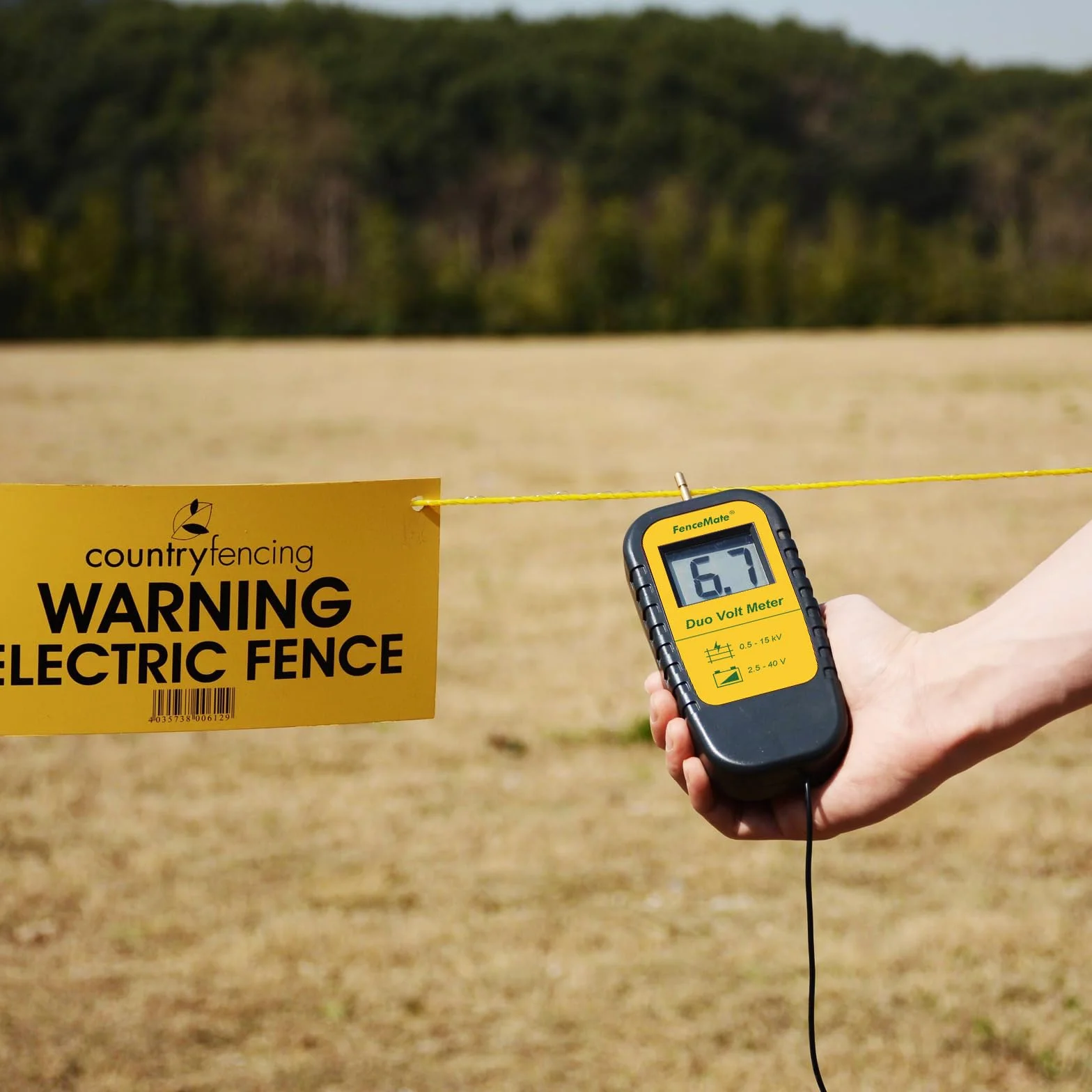 FenceMate Comprobador digital de vallas y batería/batería para comprobar la tensión de la valla eléctrica de 0,5 – 15 kV y voltaje de la batería 2,5-40 V, dispositivo de prueba de valla eléctrica para