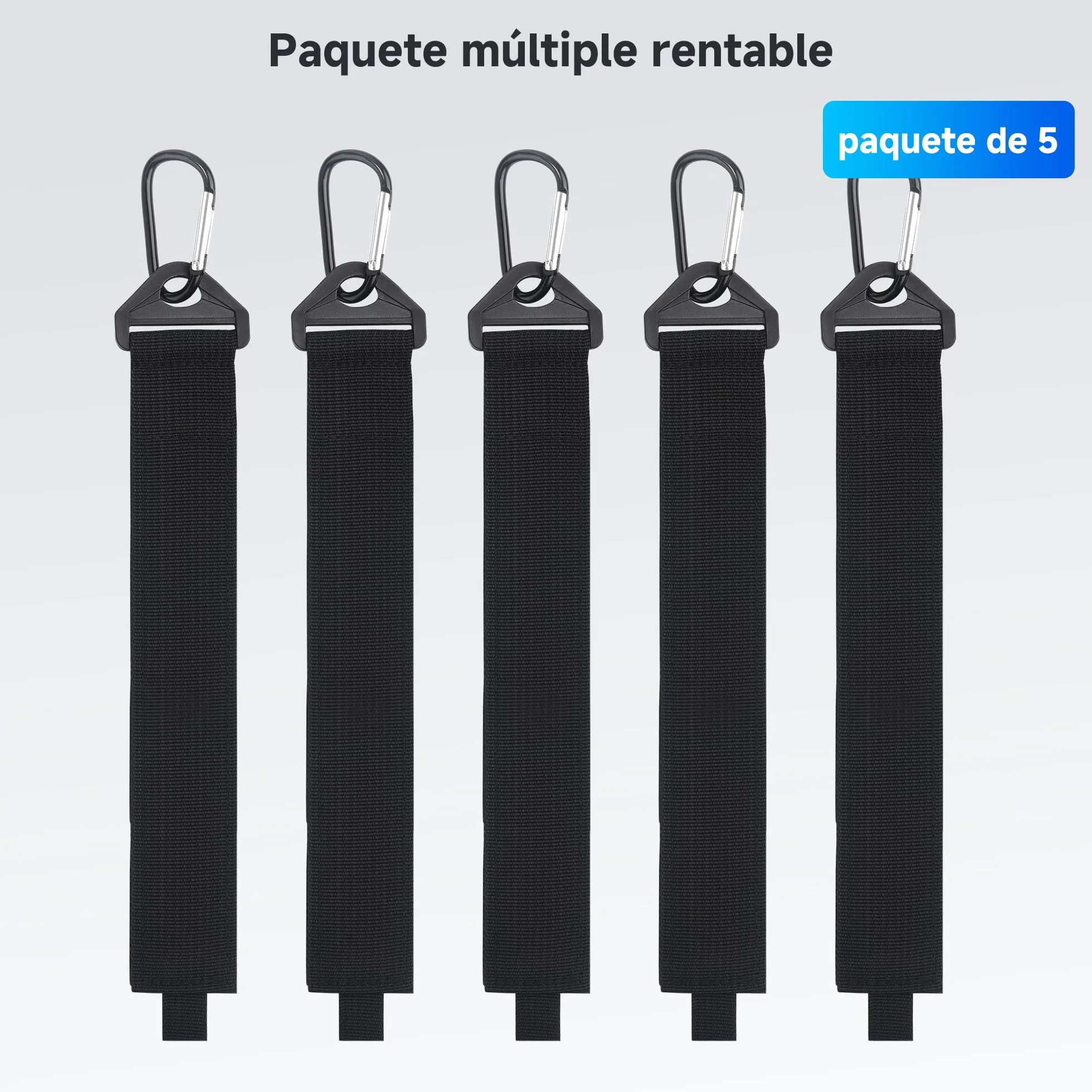 Cable Matters Paquete de 5 correas organizadoras para cables de extensión con hebilla metálica, capacidad de carga de 36 kg, soporte para cables de extensión con correas autoadherentes de 40 x 3,8 cm