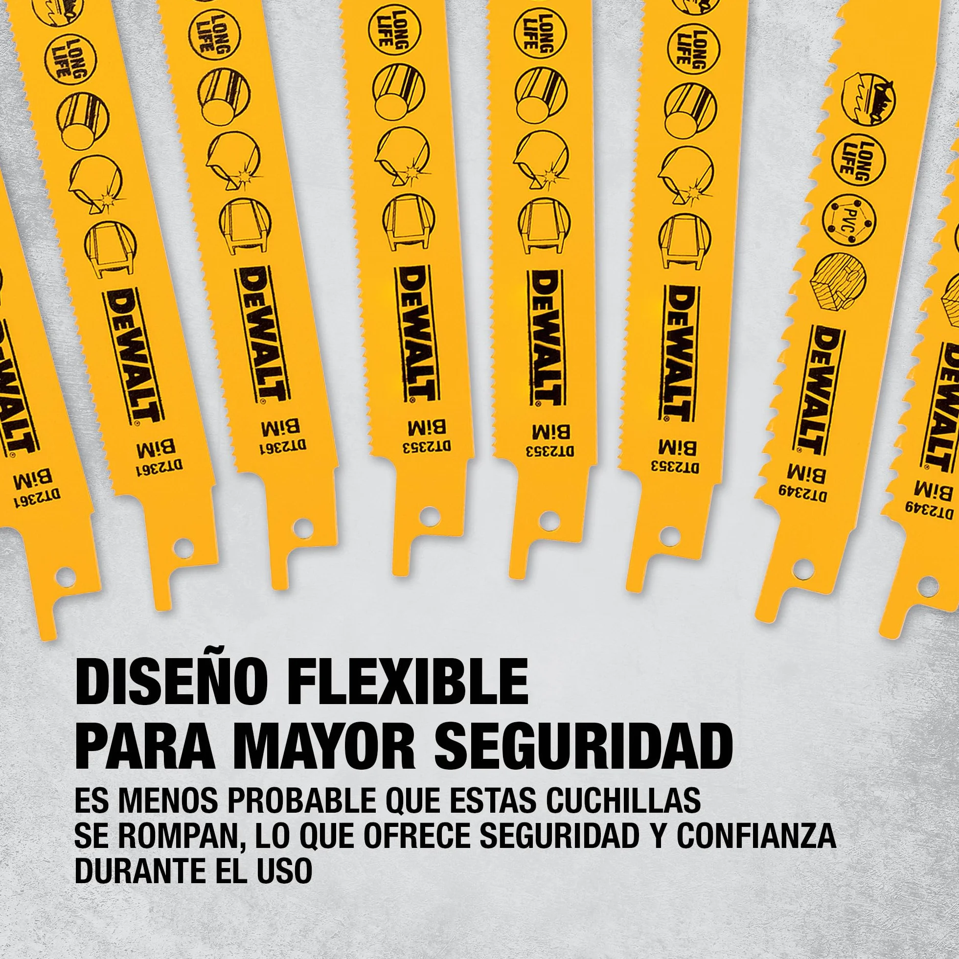 DEWALT Juego de hojas mixtas Bi-Metal para sierra reciproca con estuche para almacenamiento (12 piezas), DT2445-QZ