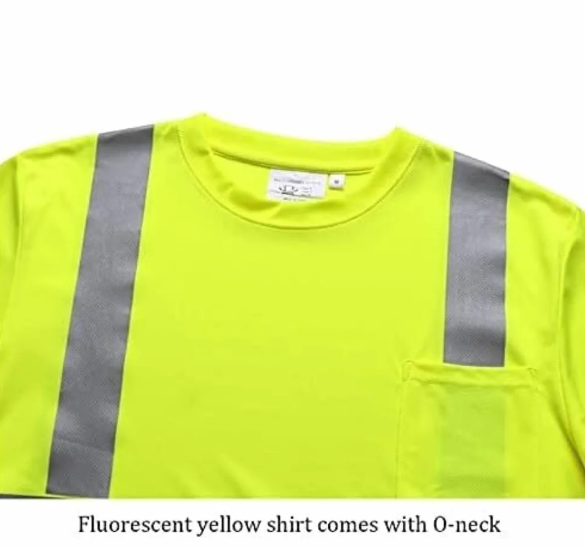 Ropa De Seguridad Chaleco De Seguridad Reflectante Alta Visibilidad Camisas Trabajo Chalecos Rayas Reflectantes para Hombres con Tiras Reflectantes(Large)