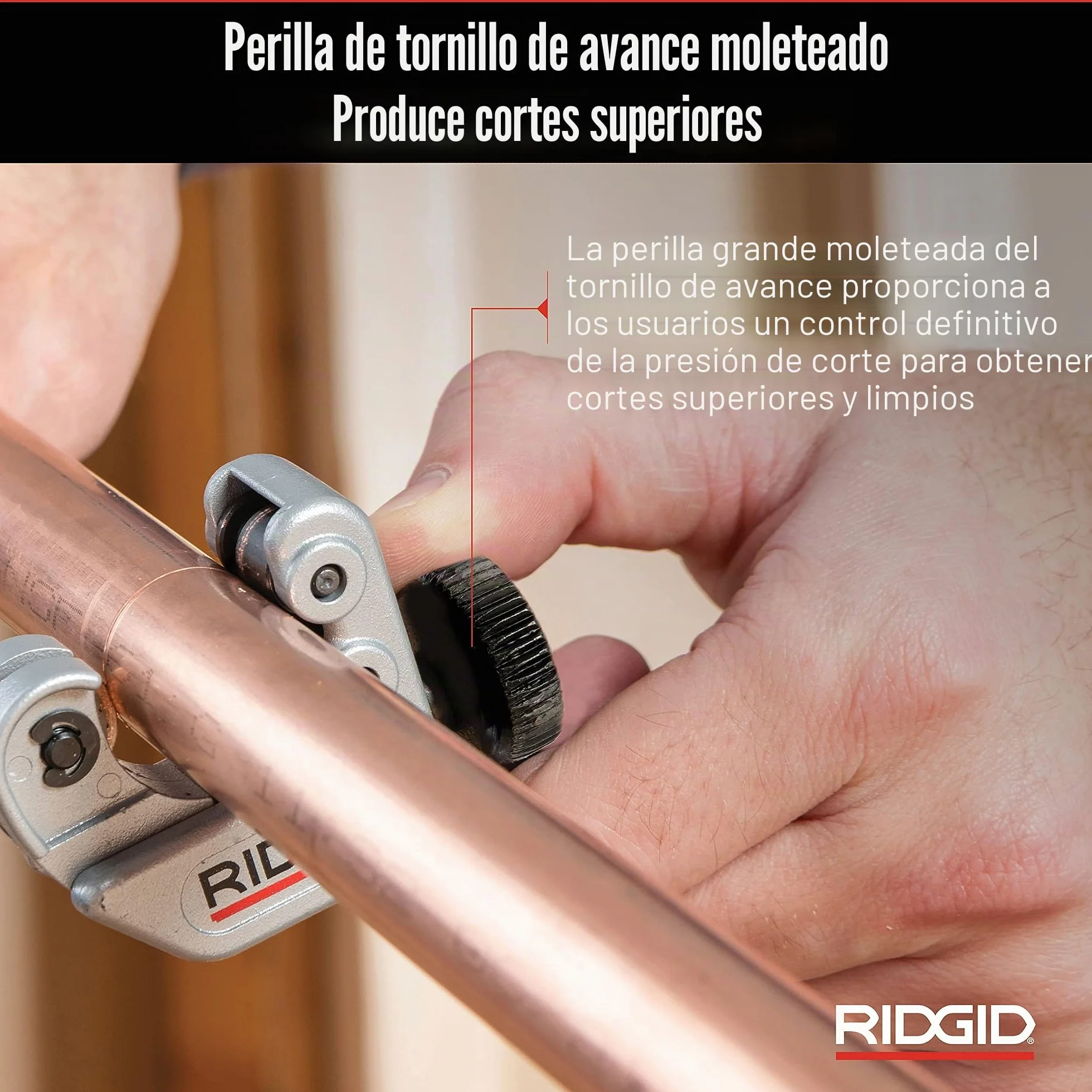 RIDGID 32985 Modelo 104 Cortador de tuberías para espacios estrechos, cortador de tubos de 4,8 mm a 23,8 mm