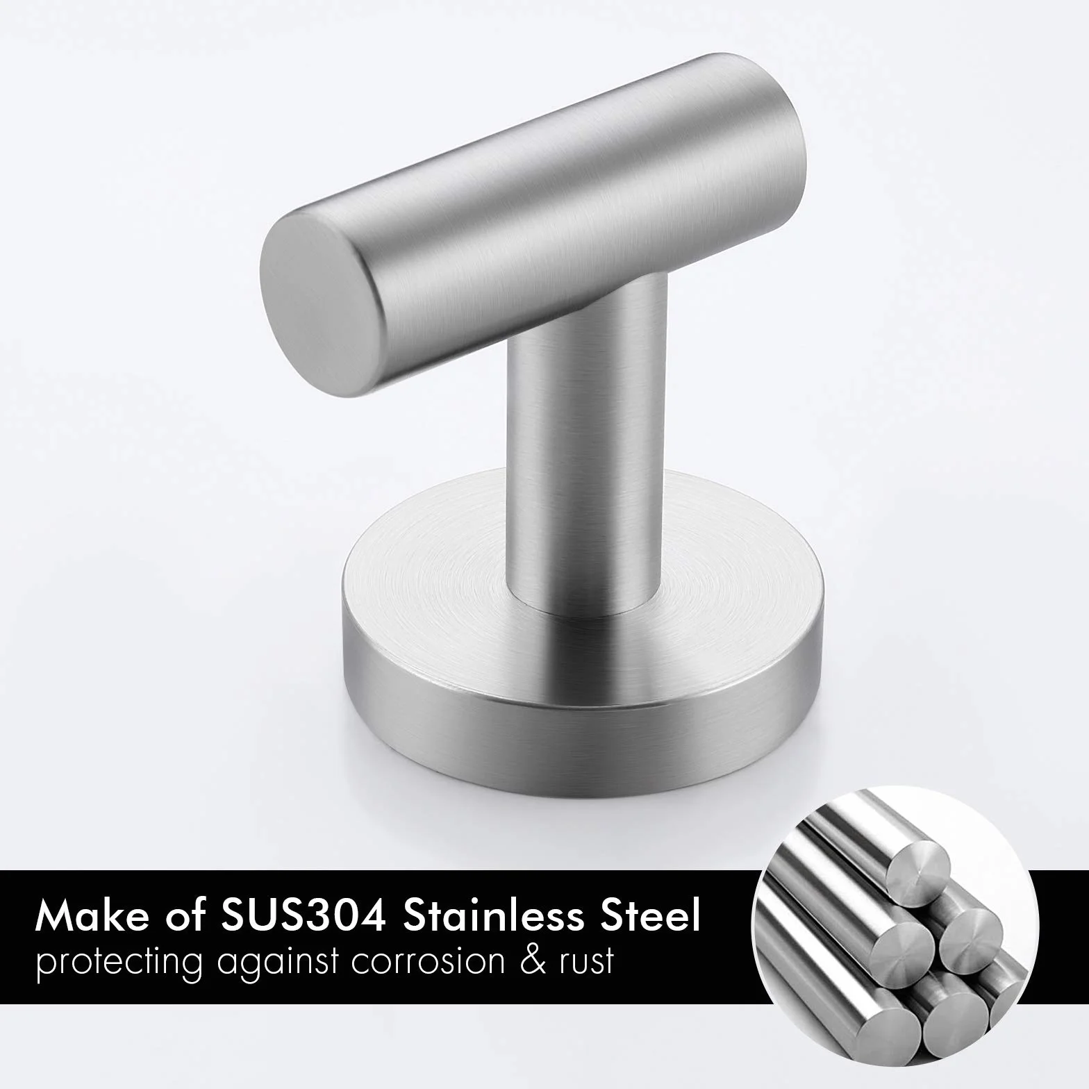 KES Ganchos para Pared Perchas Toalla Acero Inoxidable, Colgador Toalla para Baño y Cocina Cepillado 4 Pieza, A2164DG-2-P4