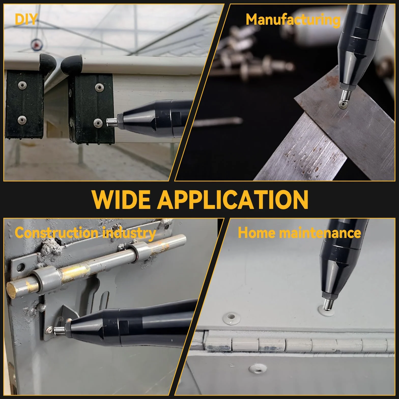 Pistola remachadora inalámbrica compatible con Dewalt batería 18V (sin batería), pistolas de tuerca de remache automáticas eléctricas con 40 remaches para remaches de 1/8 pulgadas, 5/32 pulgadas