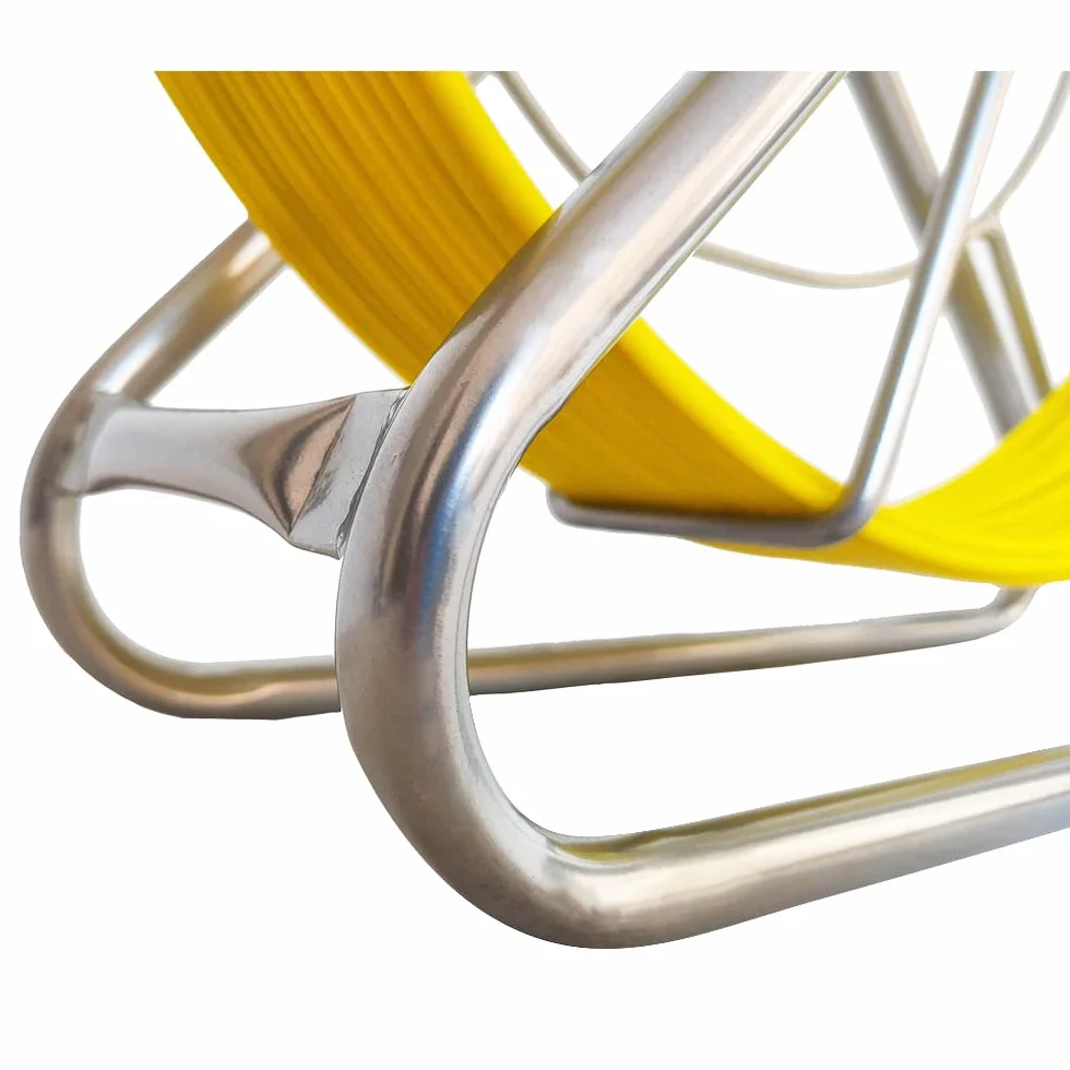 Varilla de fibra de vidrio, 100 m, diámetro de 4,5 mm, incluye carrete de acero, banda de pescado, cable de fibra de vidrio, rueda de acero inoxidable 304, banda de pescado, tubo, trineo