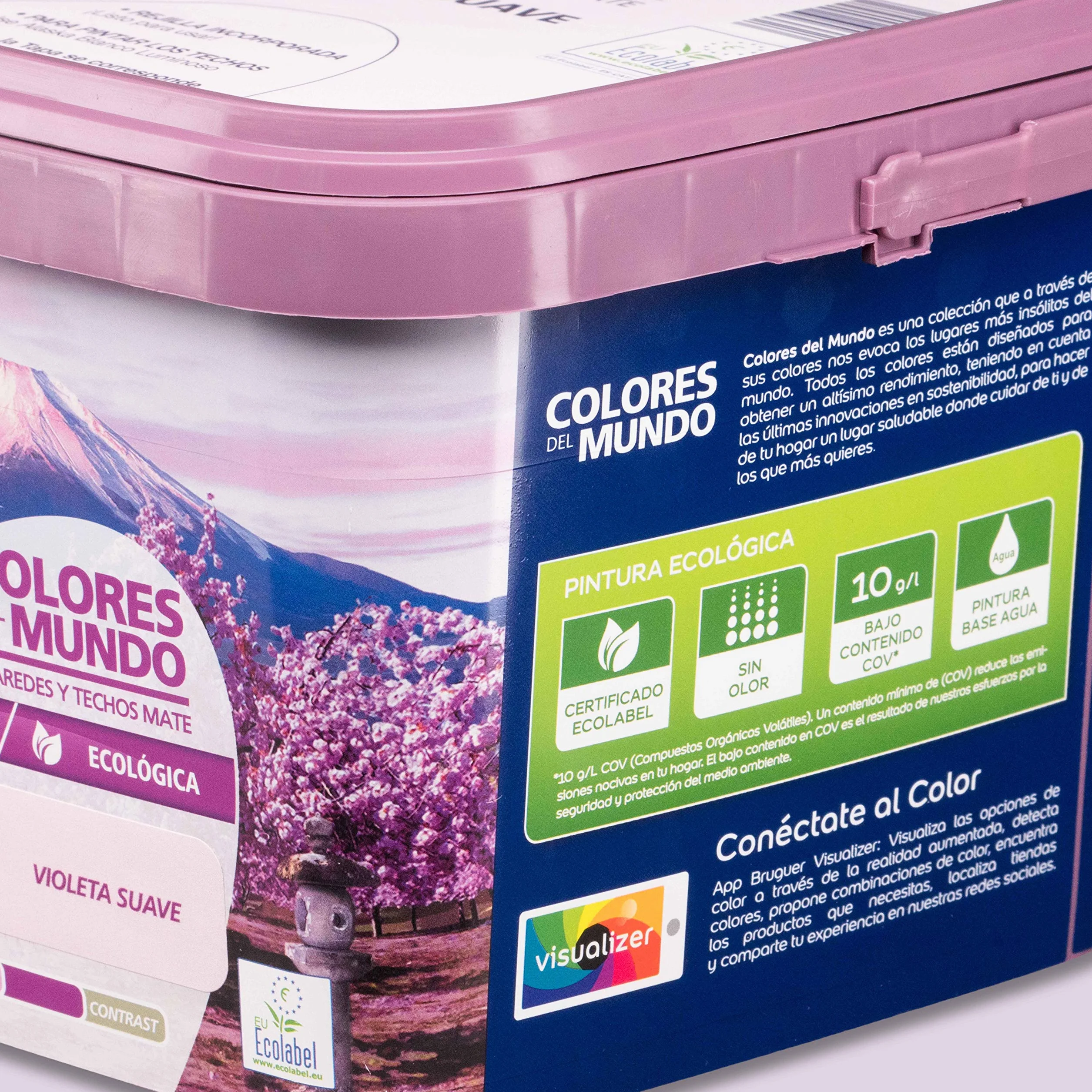 Bruguer Colores del Mundo, Pintura acrilica para paredes monocapa Japón Violeta Suave 4 L