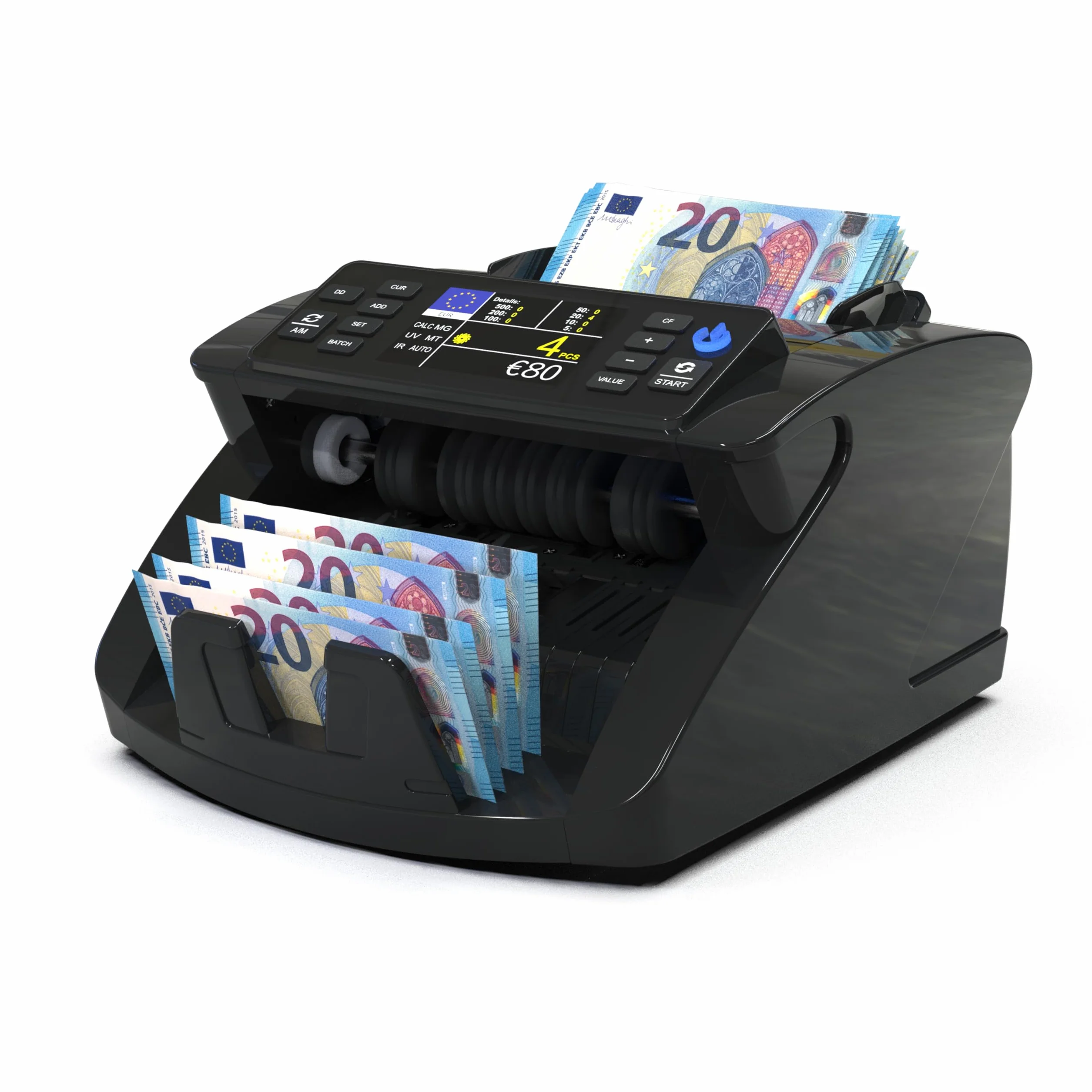 Detectalia V10 Contadora de Billetes UV/MG/IR/MT/DD 1000 Bill/min Pantalla TFT 3.5"