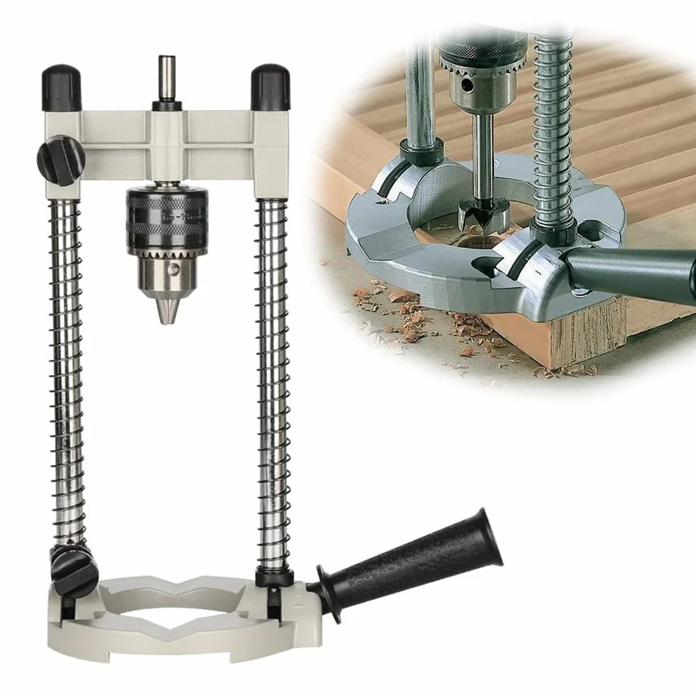 Soporte De GuíA De Broca MultiáNgulo, FáCil De Llevar, Alta Eficiencia, Soporte De Taladro Con Mandril De Taladro, áNgulo 45, 60, 75, 90°, Para PerforacióN De CarpinteríA, Apertura De TuberíA, Etc