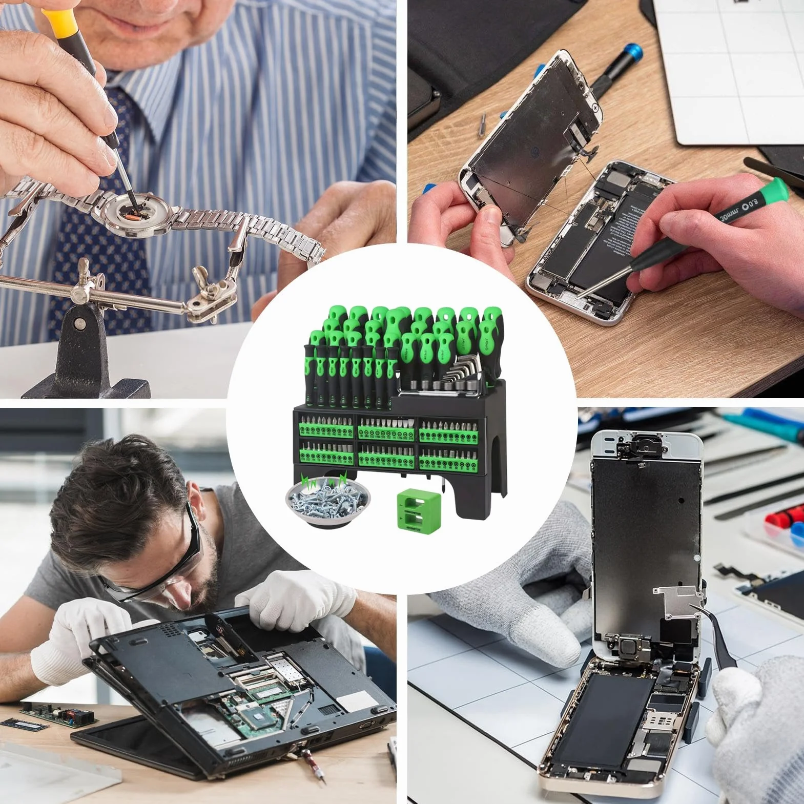 Juego De Destornilladores Punta Magnética Para Reparación Electrónica Y | Kit De Destornilladores De Precisión Con Estuche Para Electrónica, Ordenador, Relojes, Gafas, Mantenimiento D