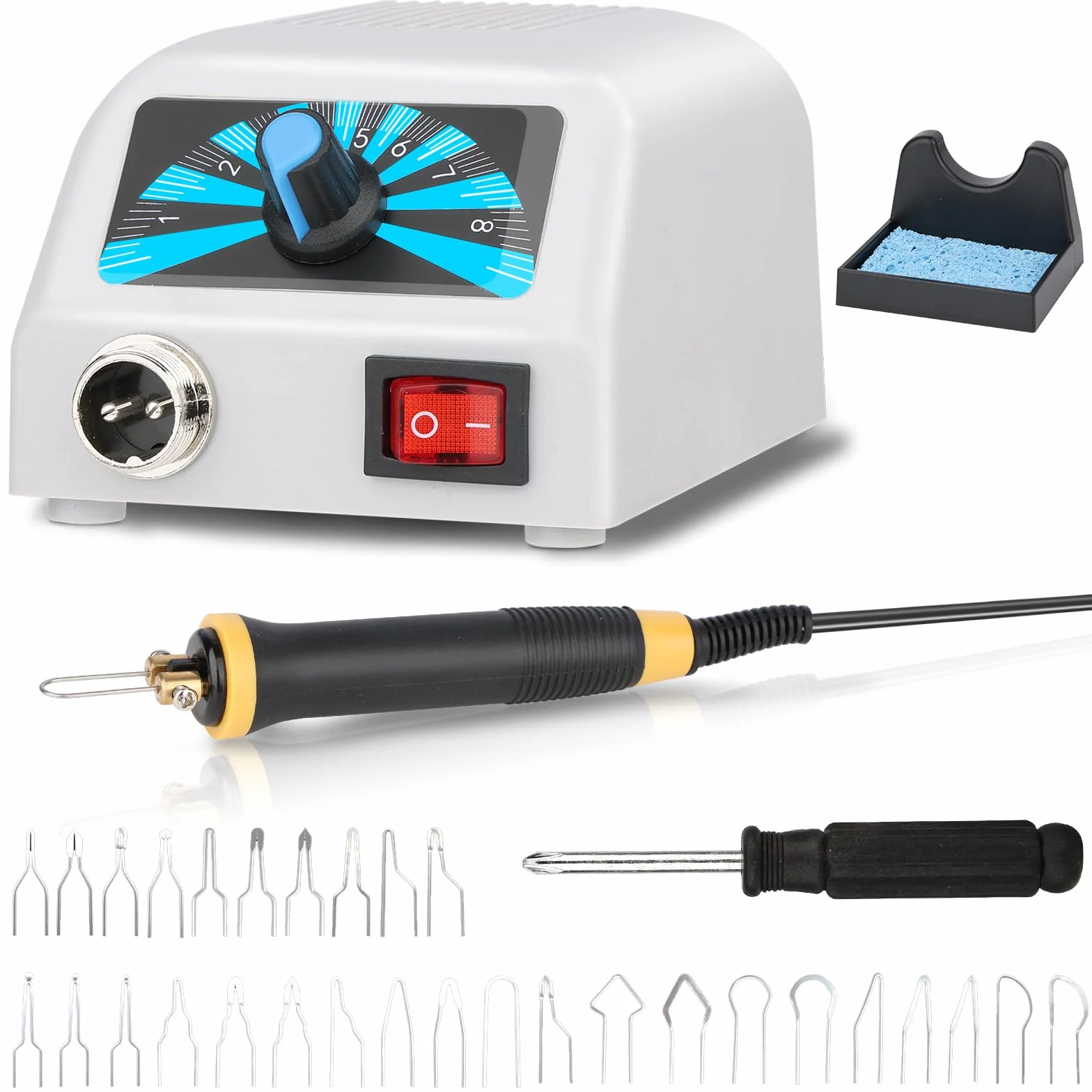 Kit Pirograbador de Madera 60W, 30 Puntas Reemplazables,Temperatura Ajustable de 100 °C a 800 °C,Pirografo para Madera para Principiantes y Aficionados a la Pirograbación