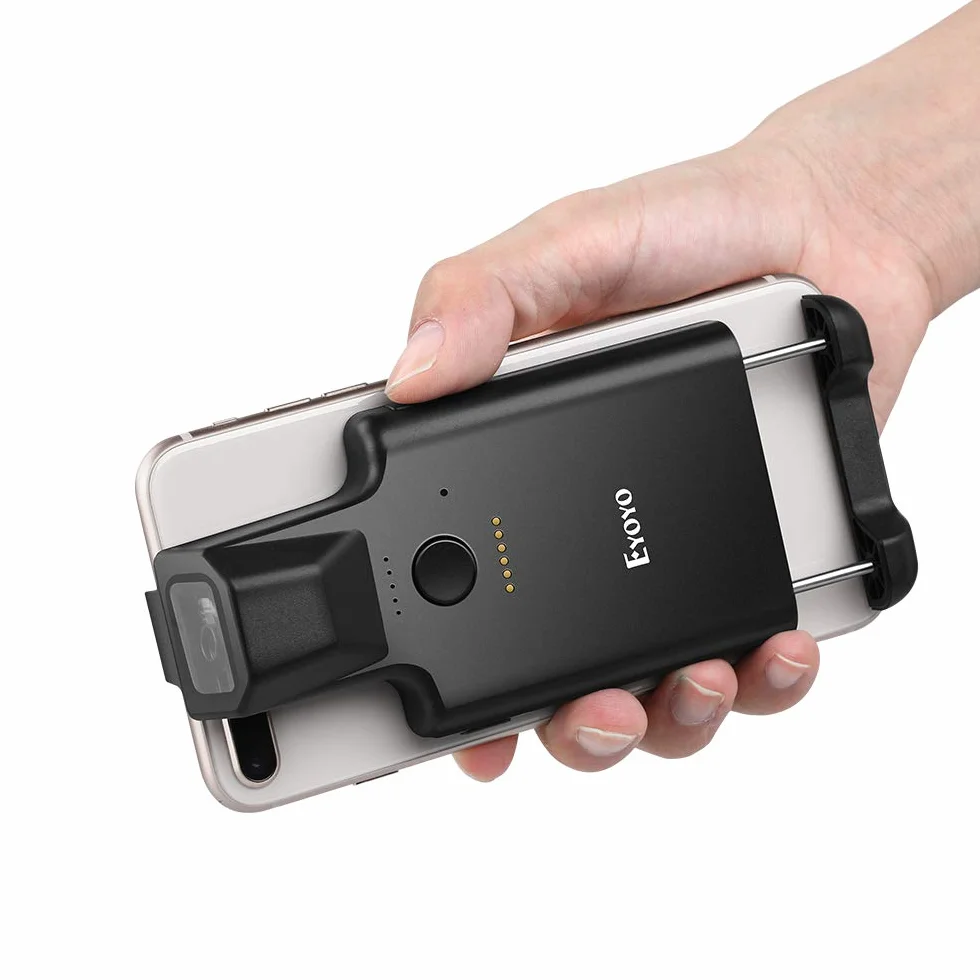 Eyoyo Escáner de Código de Barras Bluetooth 1D 2D QR Inalámbrico con Clip para Móvil Android iOS