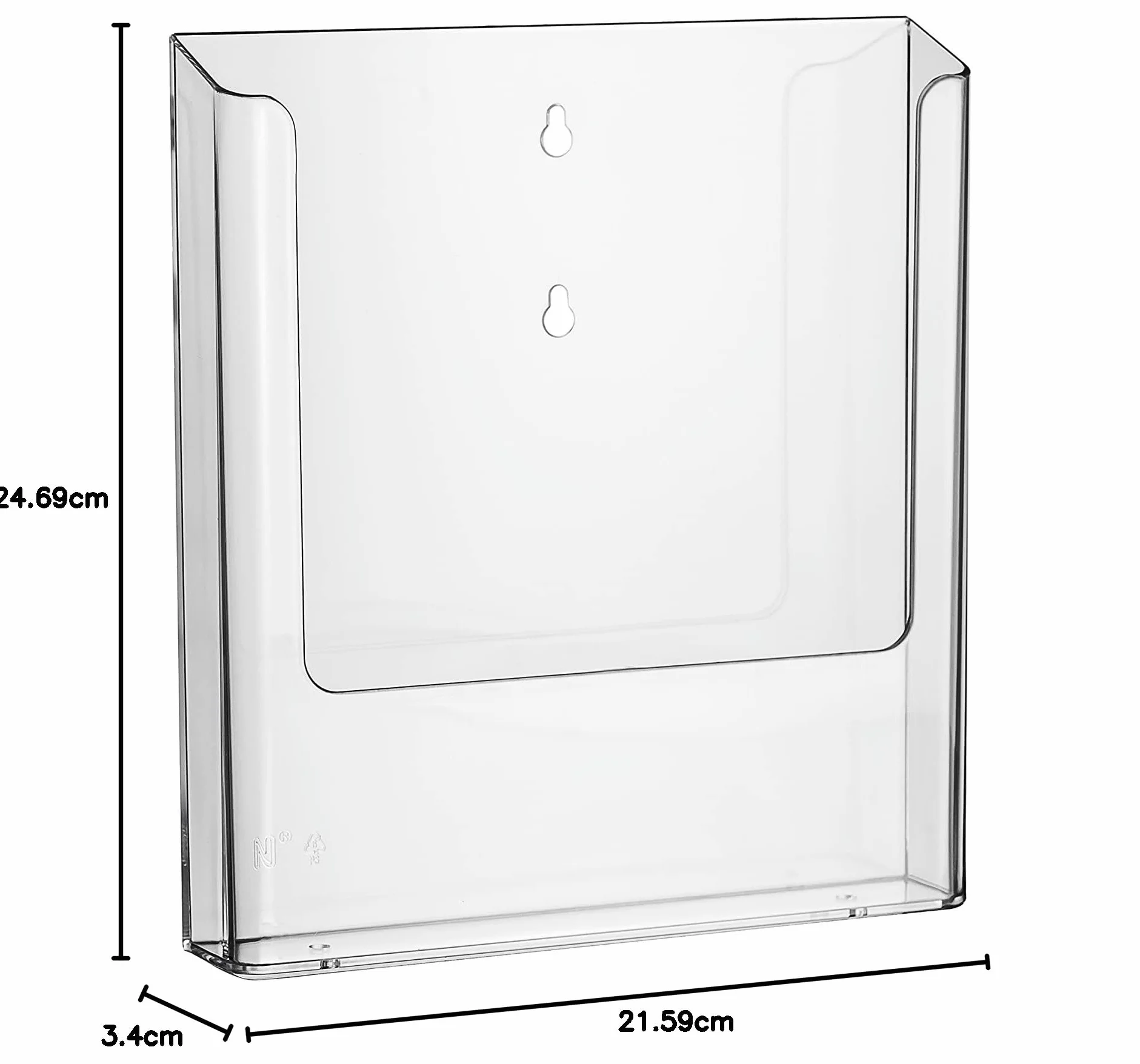 Europel Soporte para folletos montado en la pared A4 acrílico transparente dispensador