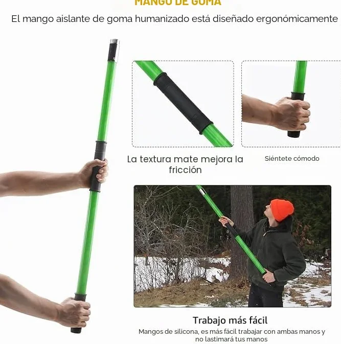 Sierra de Podar Telescópica con Asa, con Mango Telescópico de 8 Metros, Sierra de Podar Manual, Herramientas de Jardinería para El Tamaño de Palmeras y Arbustos