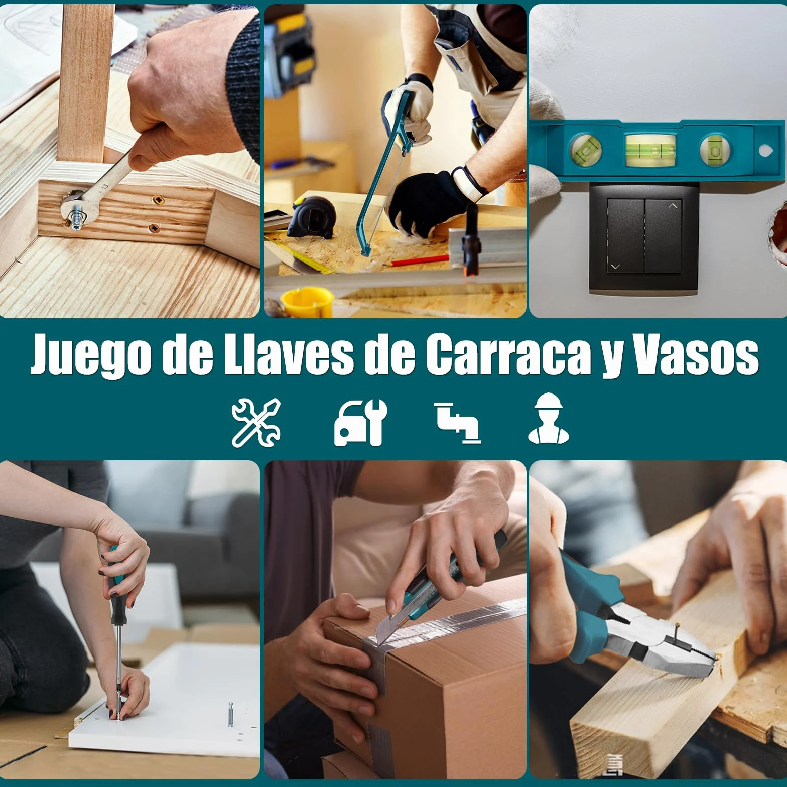 Caja Herramientas Completa 257 Piezas, Sundpey Juego Herramientas Completa, Caja de Herramientas Portátil con Juego de Llaves de Trinquete & Juego de destornilladores & Alicates, Azul