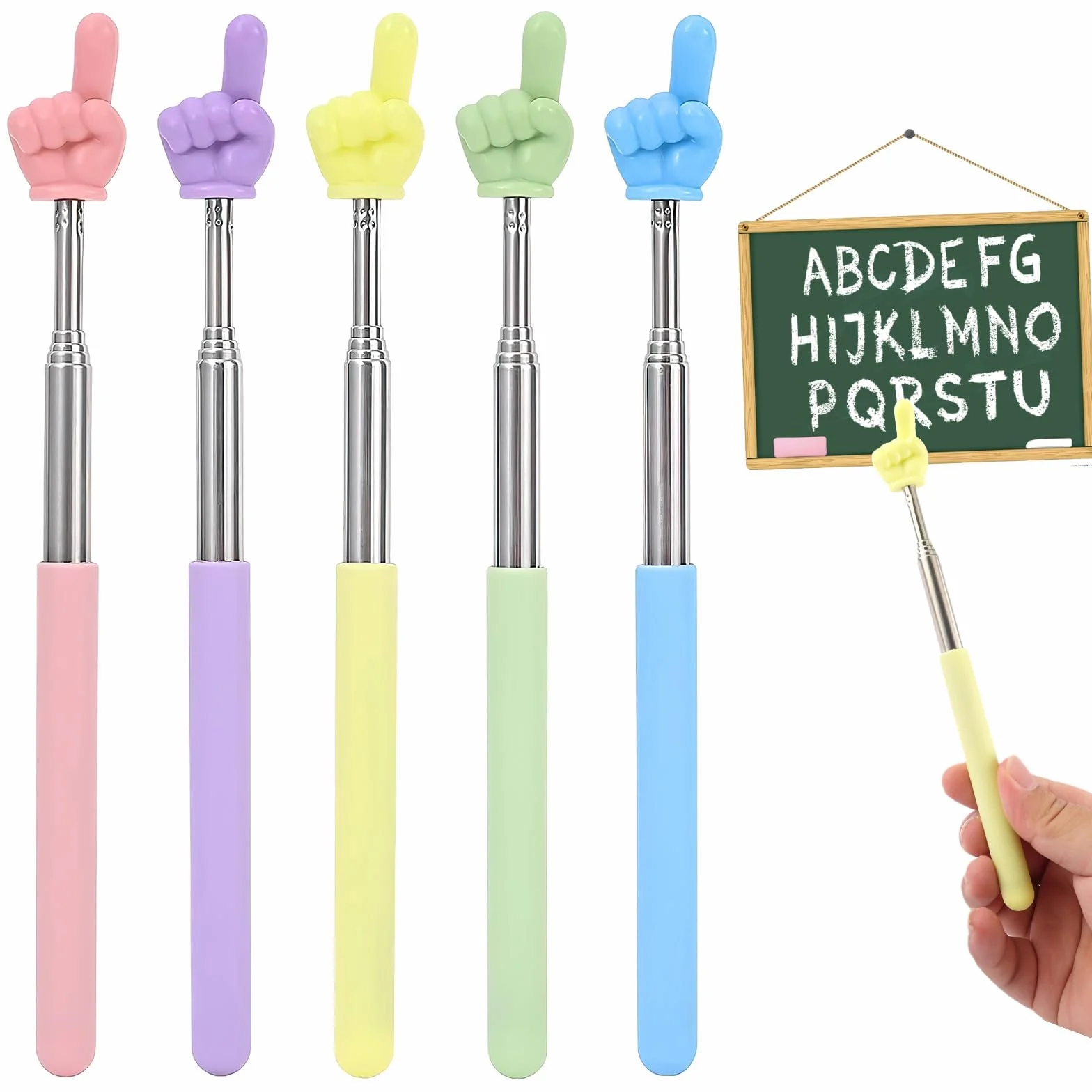 Puntero extensible acero inoxidable para aula, mini lápiz educativo retráctil