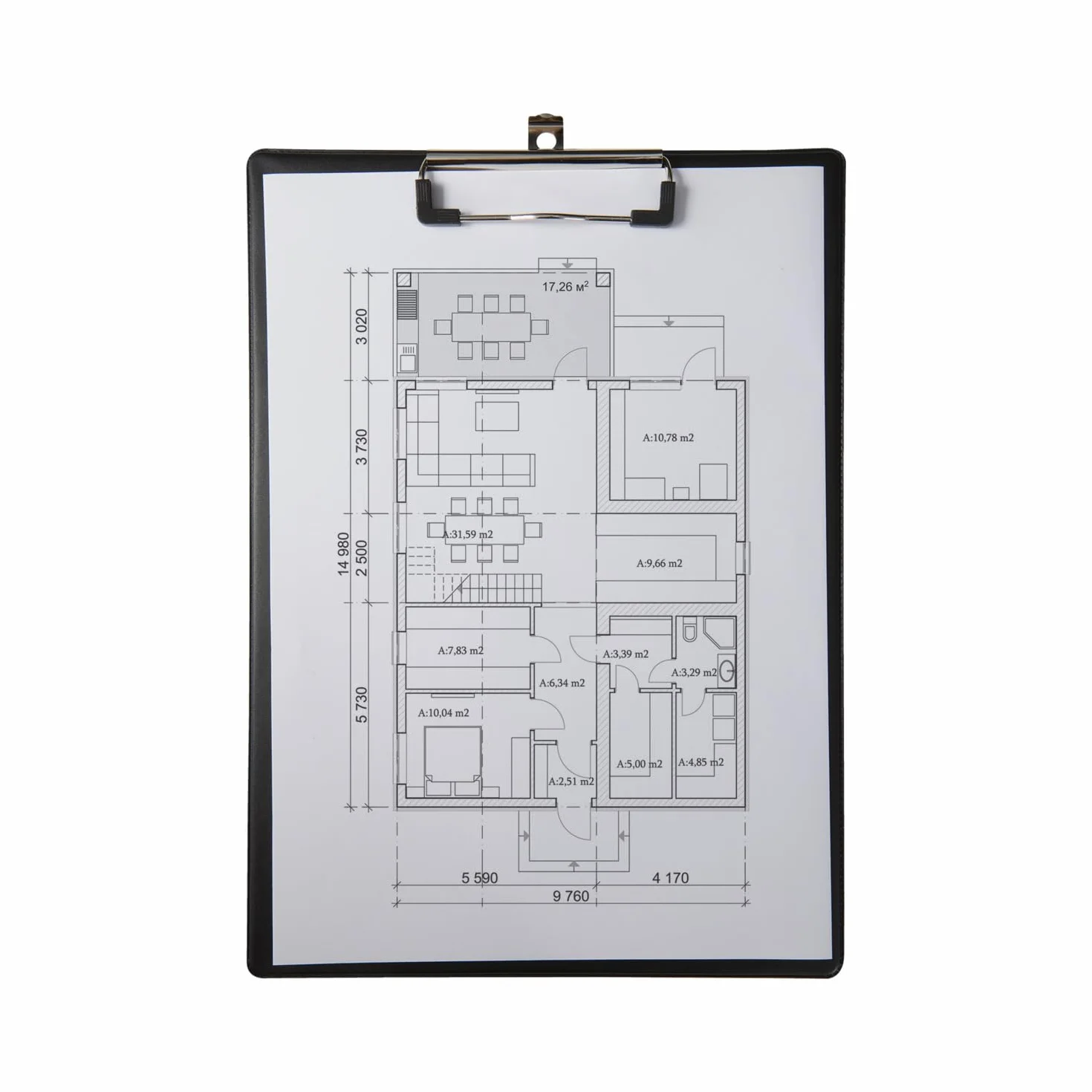 Idena Portapapeles DIN A4 Vertical PVC Negro FSC-Rec