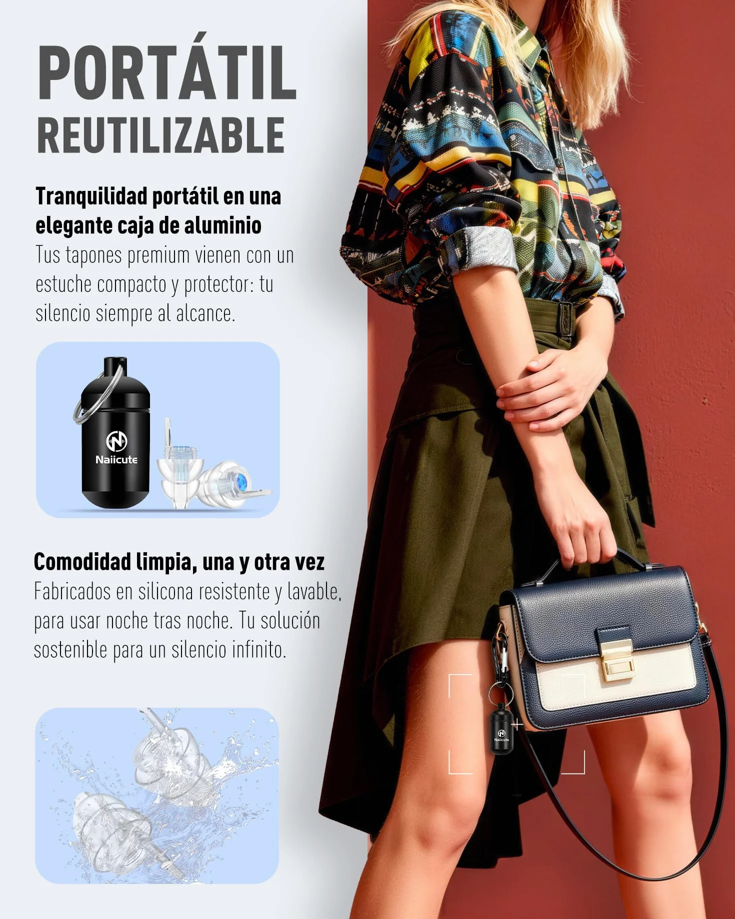 Tapones para los oídos para avión 2 pares Reutilizables Antiruido Protección Auditiva Adultos Niños 12+